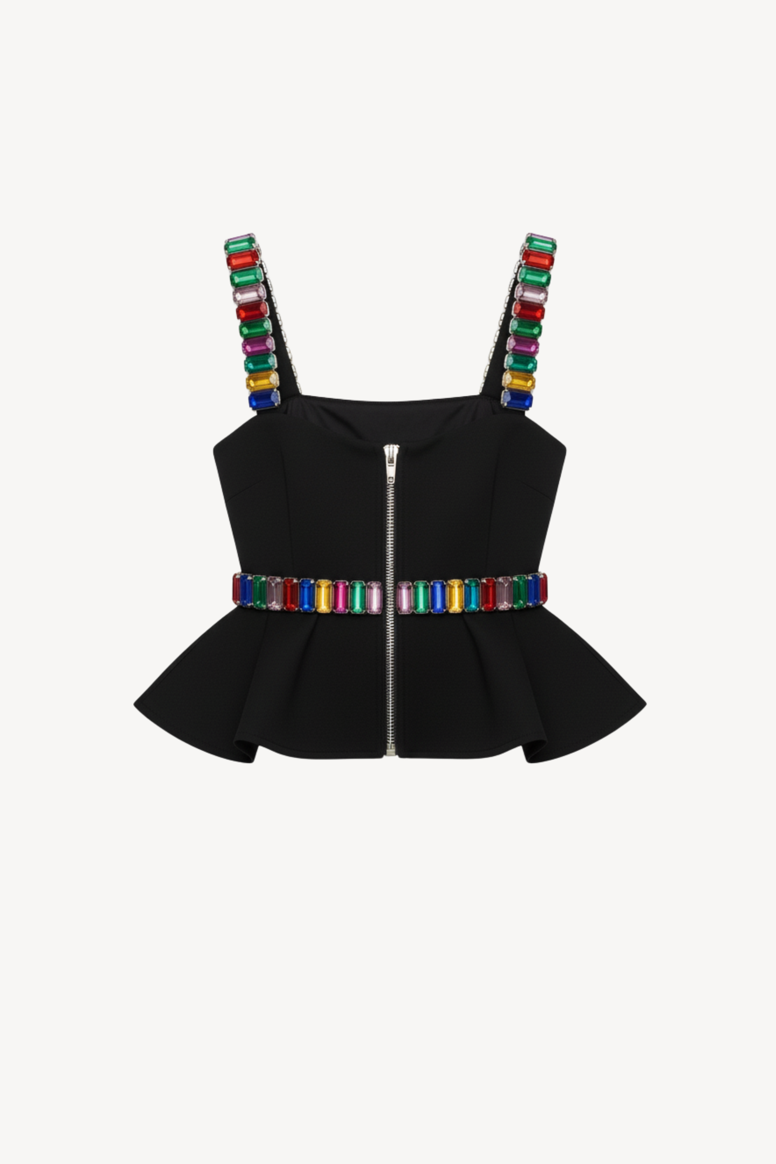 CRYSTAL PEPLUM TOP