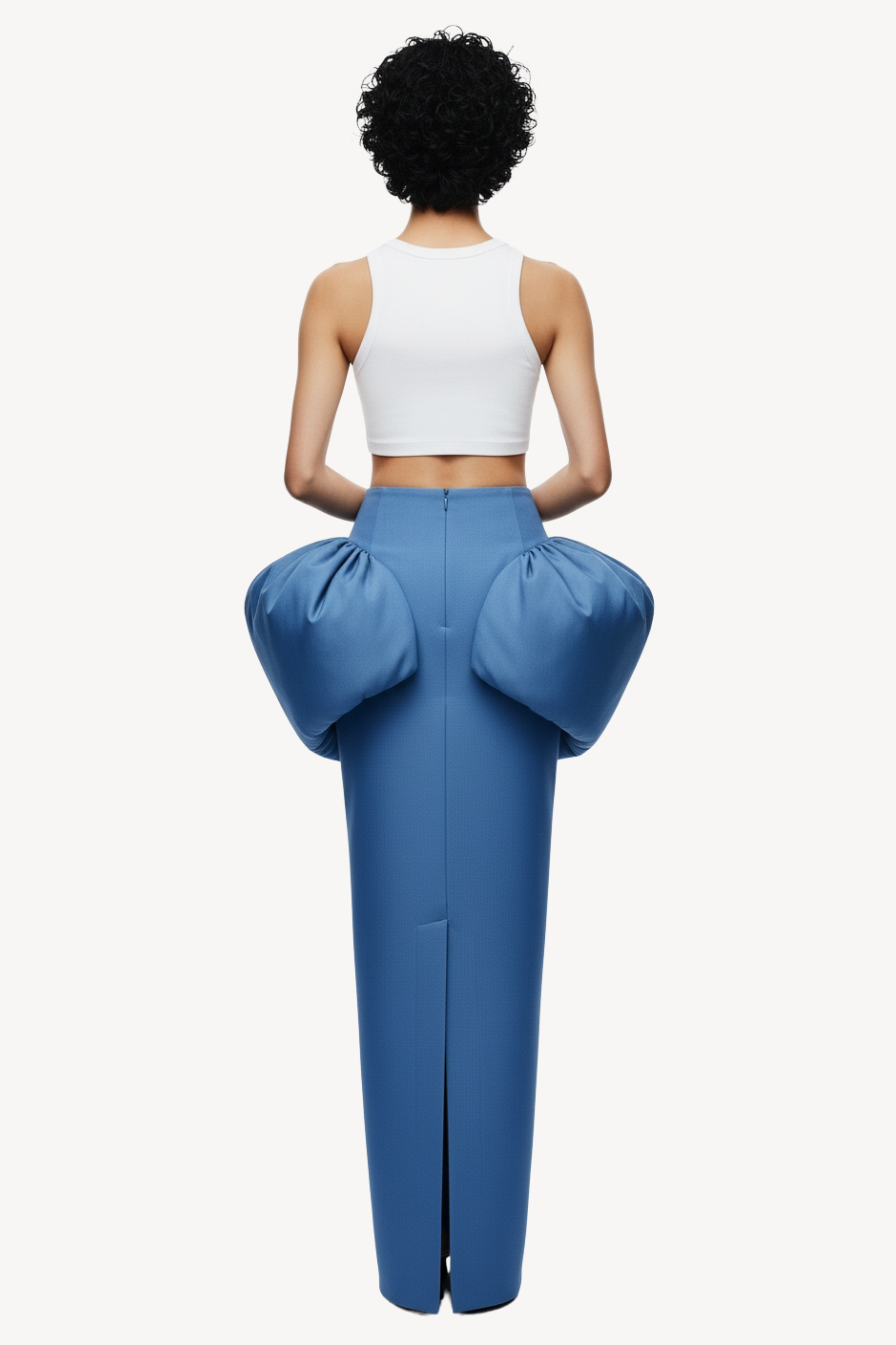 BLUE SCULPTURAL SKIRT