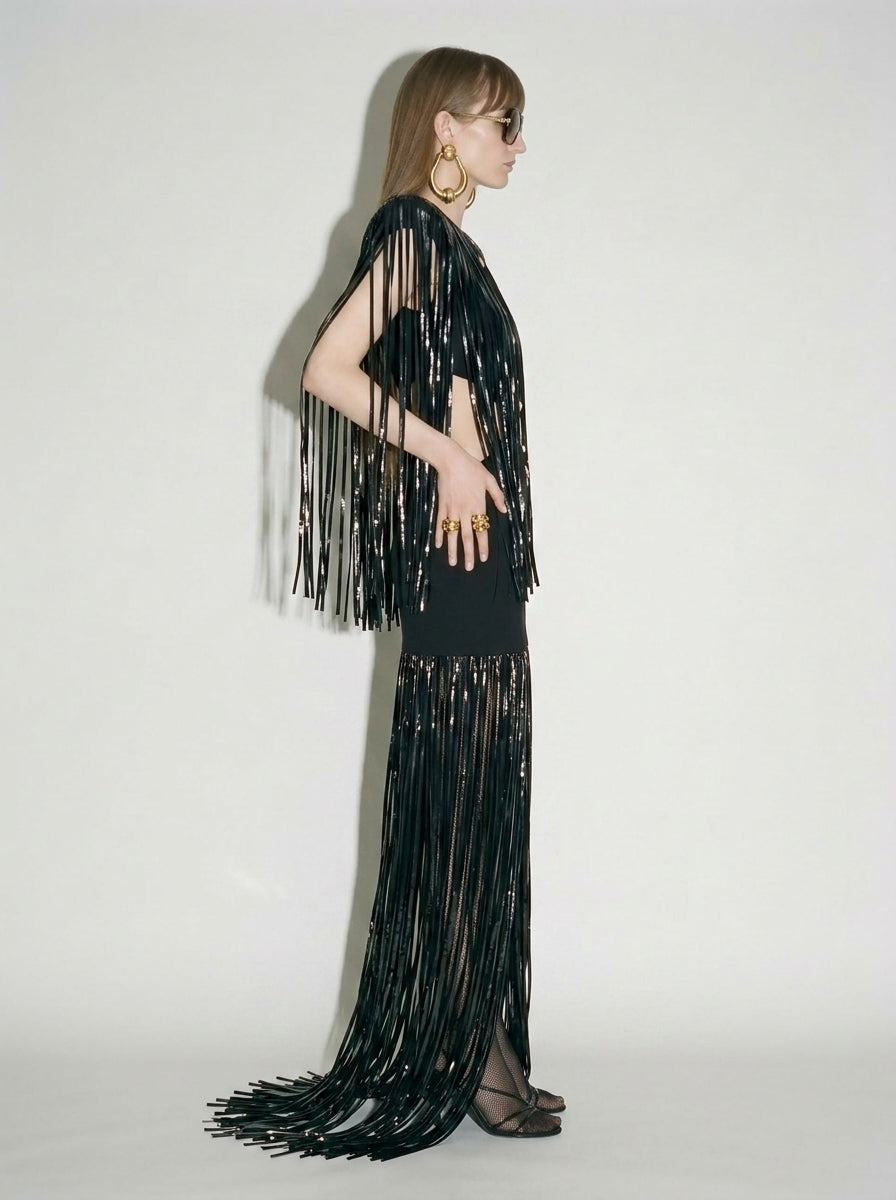 Fringed Maxi Dress