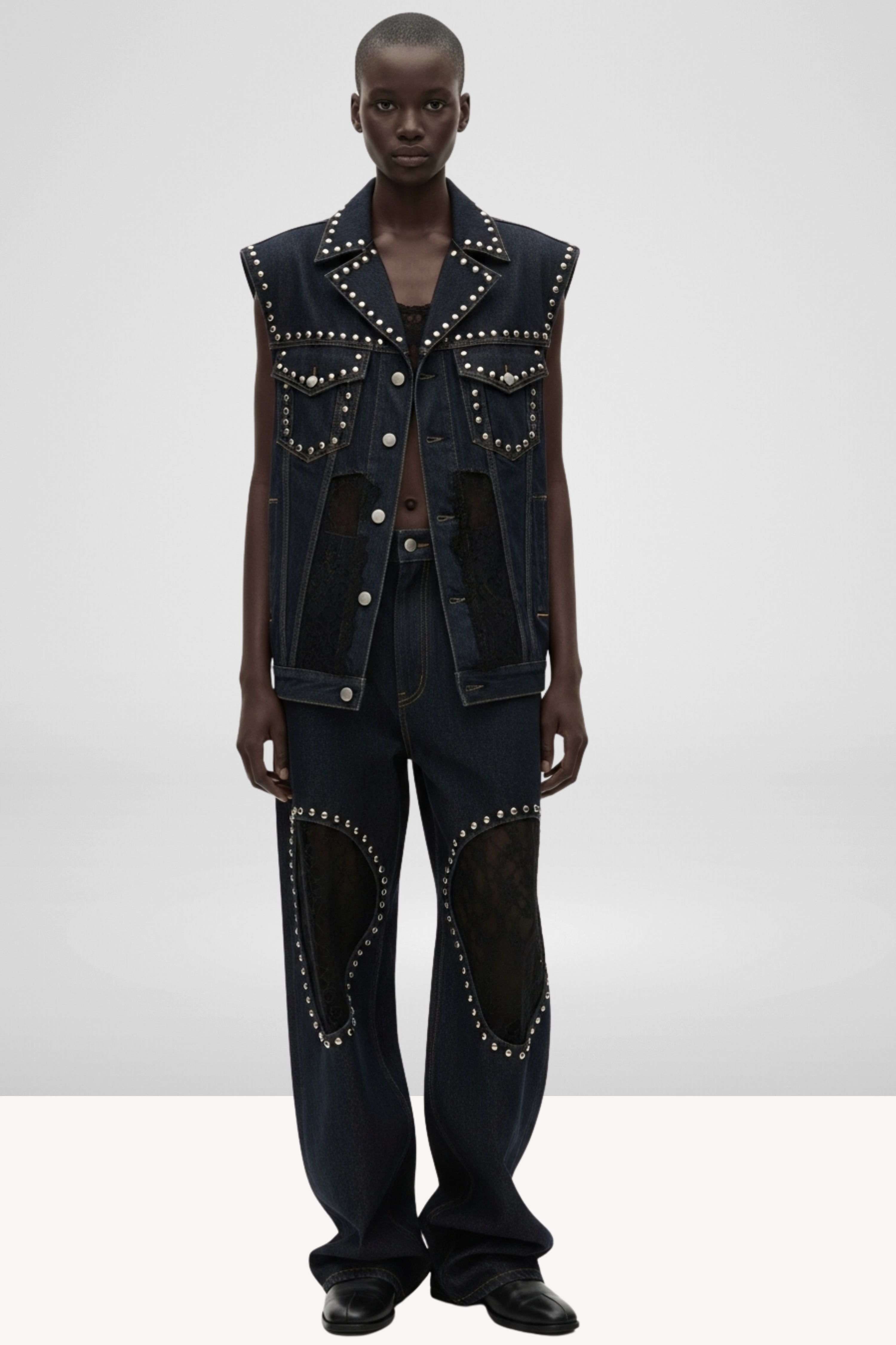 DENIM VEST AND JEANS SET