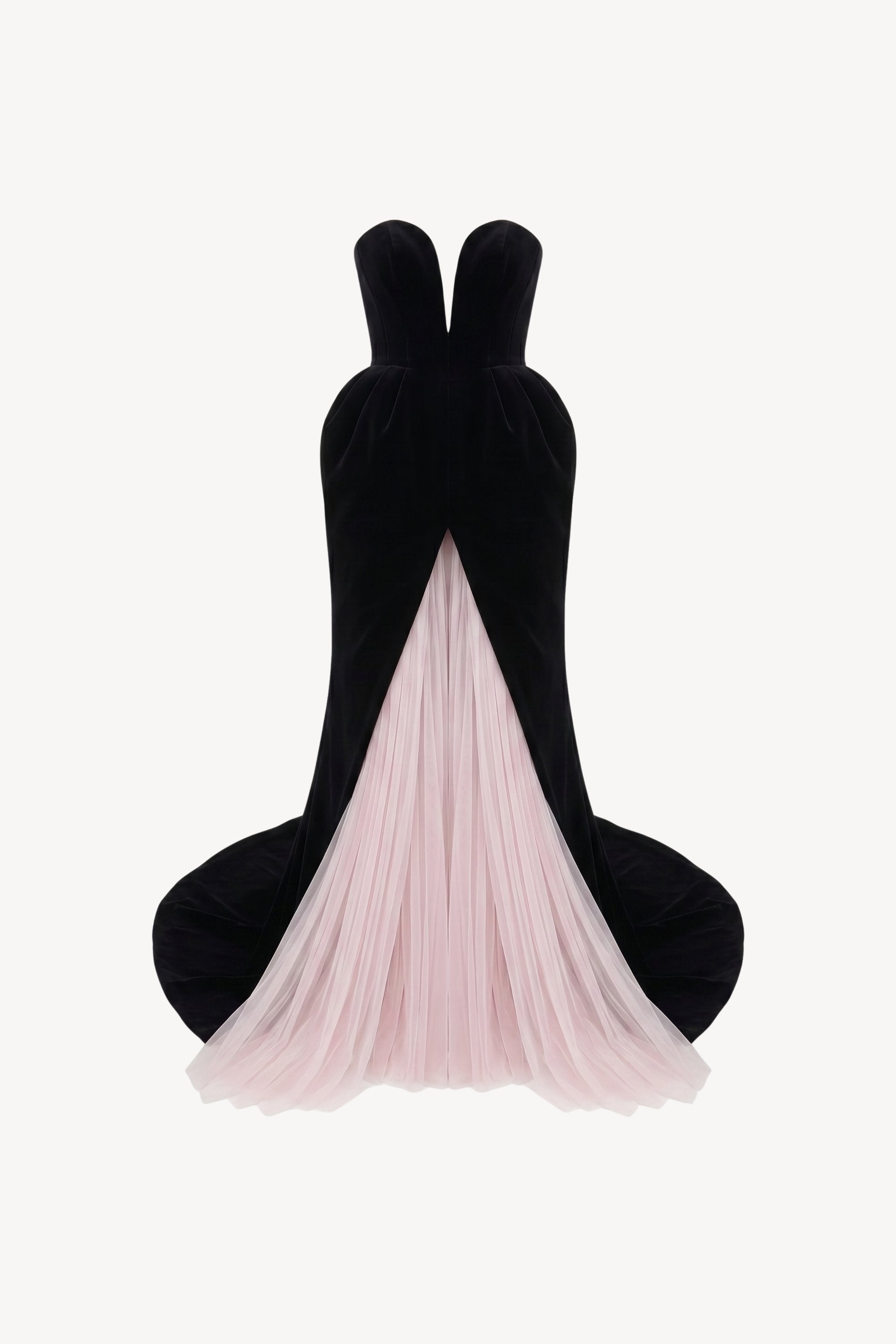 LOULOU Black Velvet Tulle Gown - photo 1
