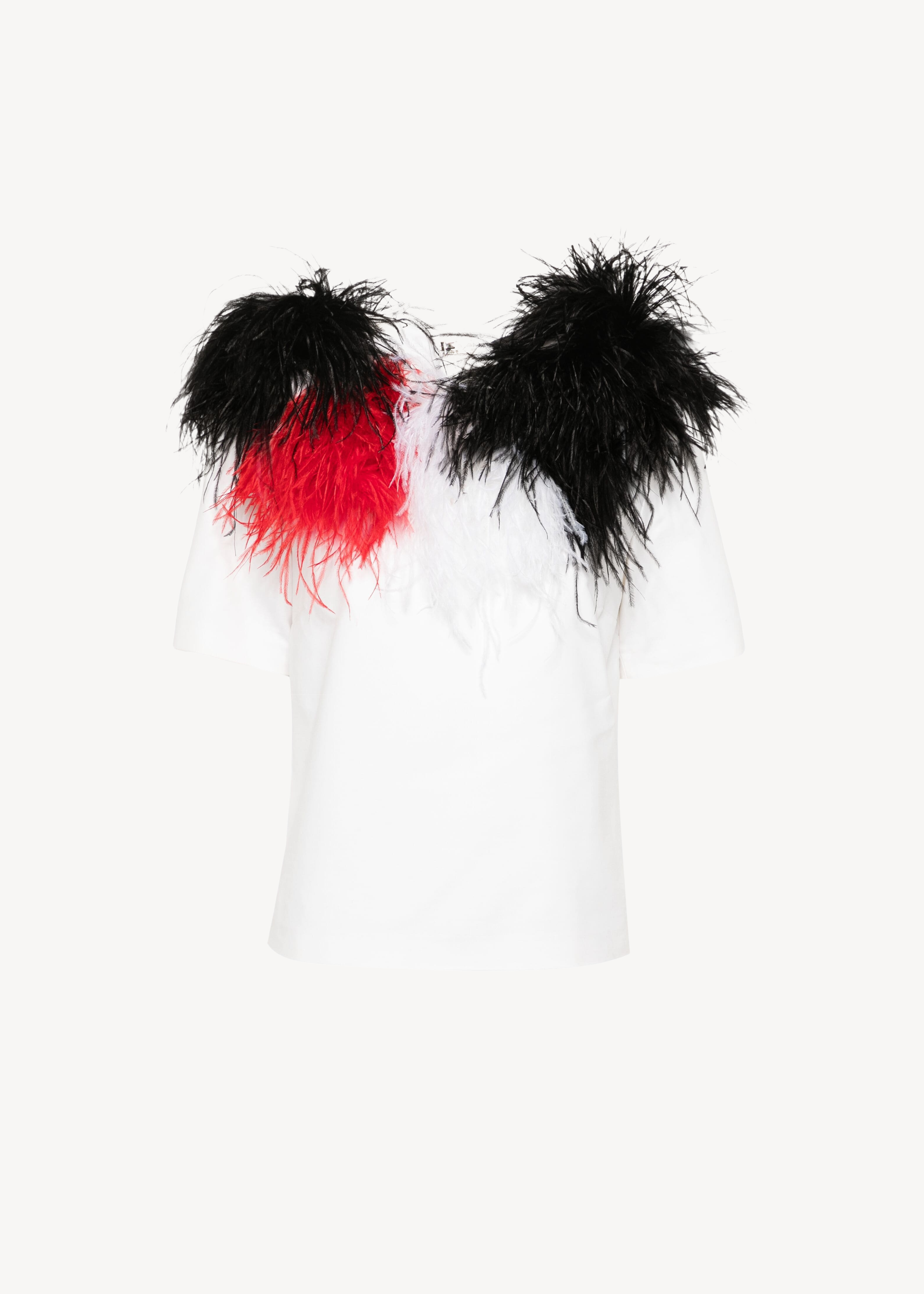 FEATHER-DETAIL T-SHIRT