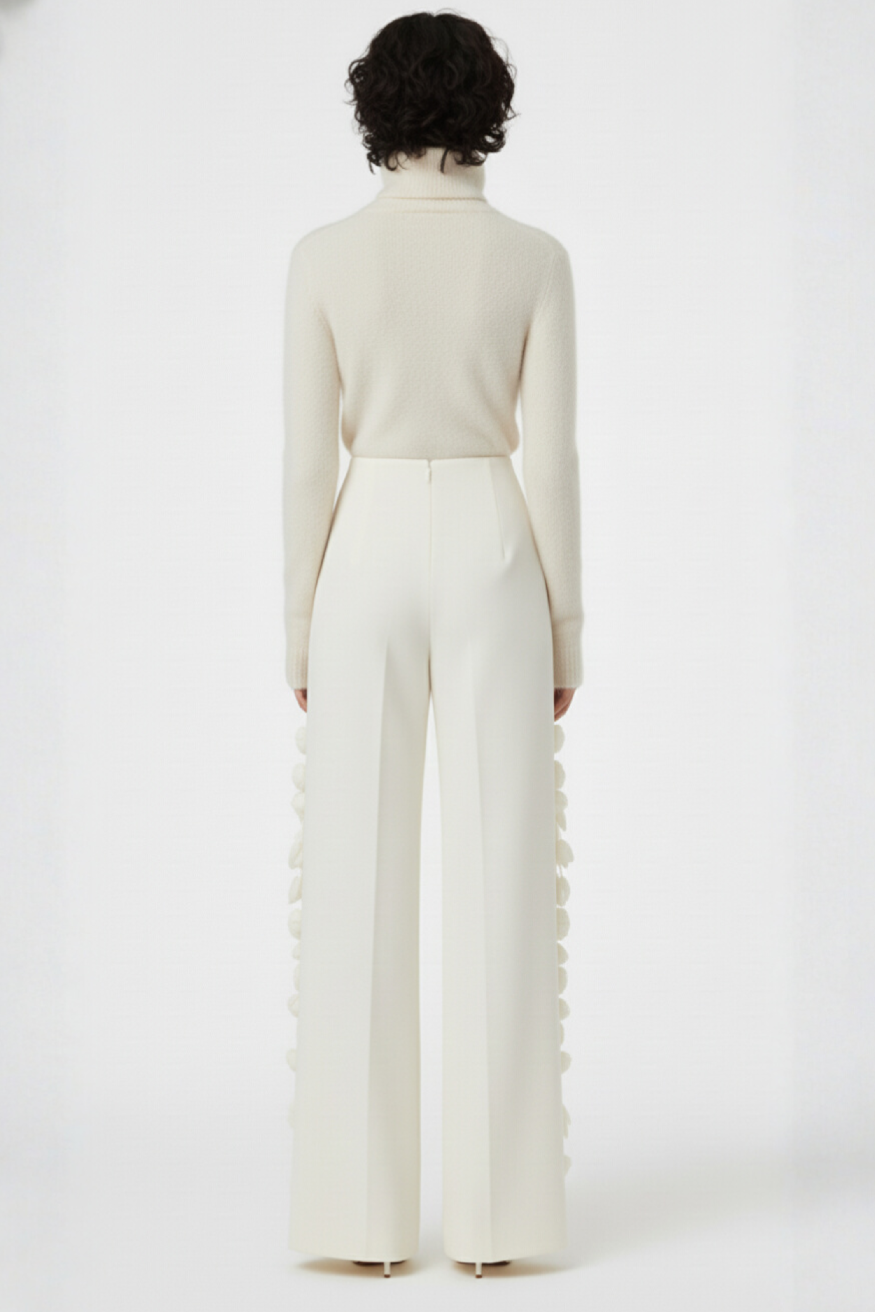 IVORY CRÊPE ROSE TROUSERS