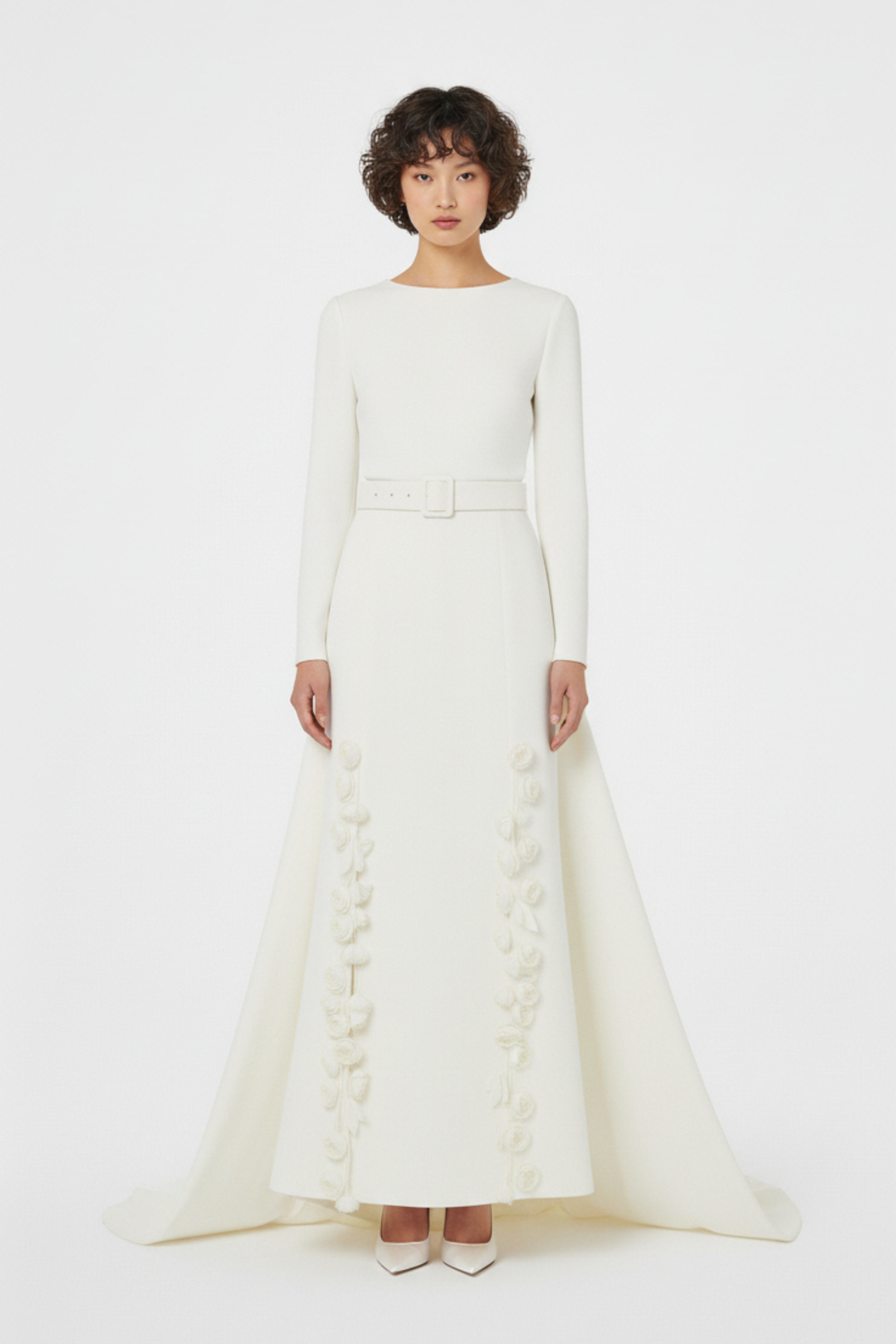 IVORY CRÊPE ROSE SKIRT