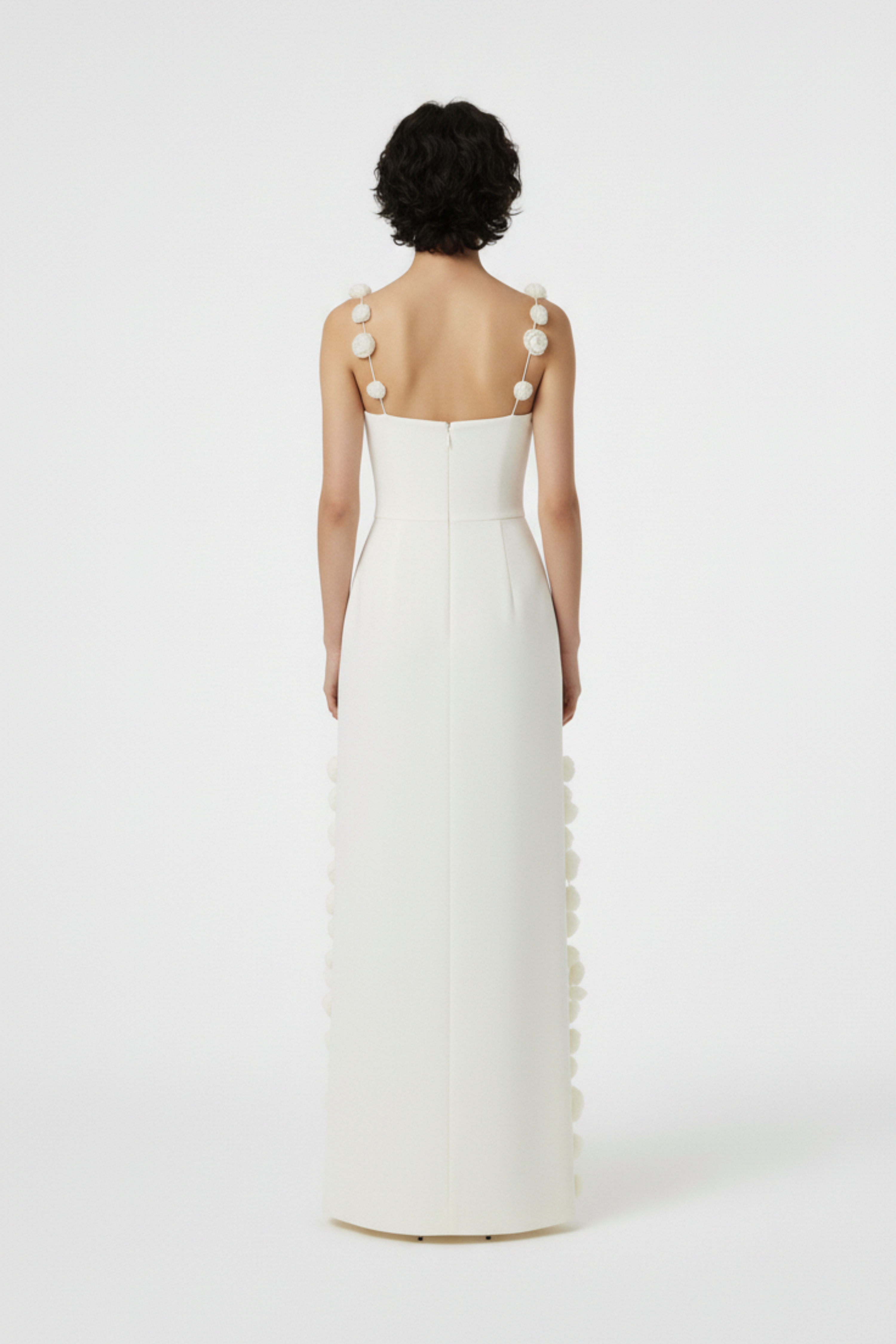 IVORY ROSE-STRAP GOWN