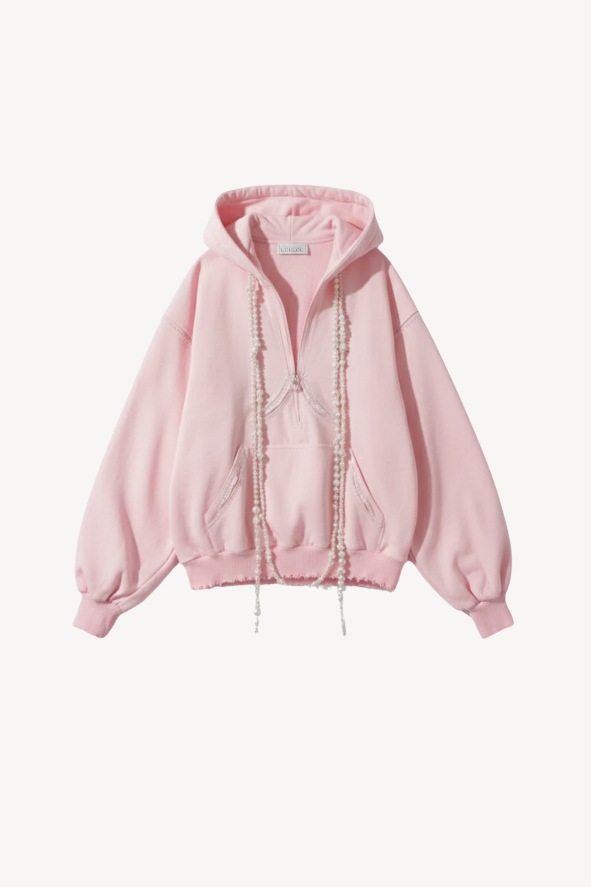 PEARL-TRIM HOODIE