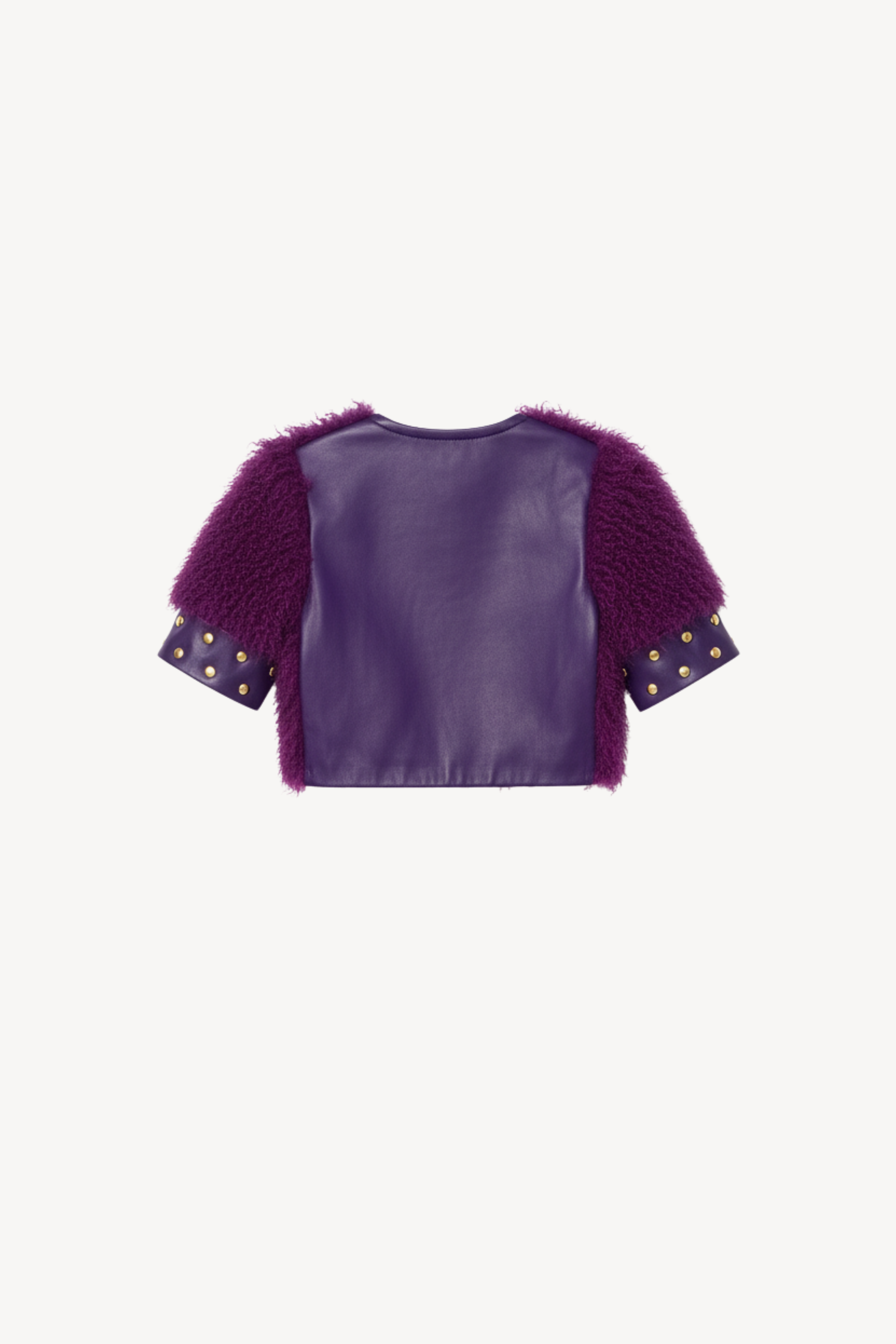 CROPPED SHEARLING TOP IN VIOLET