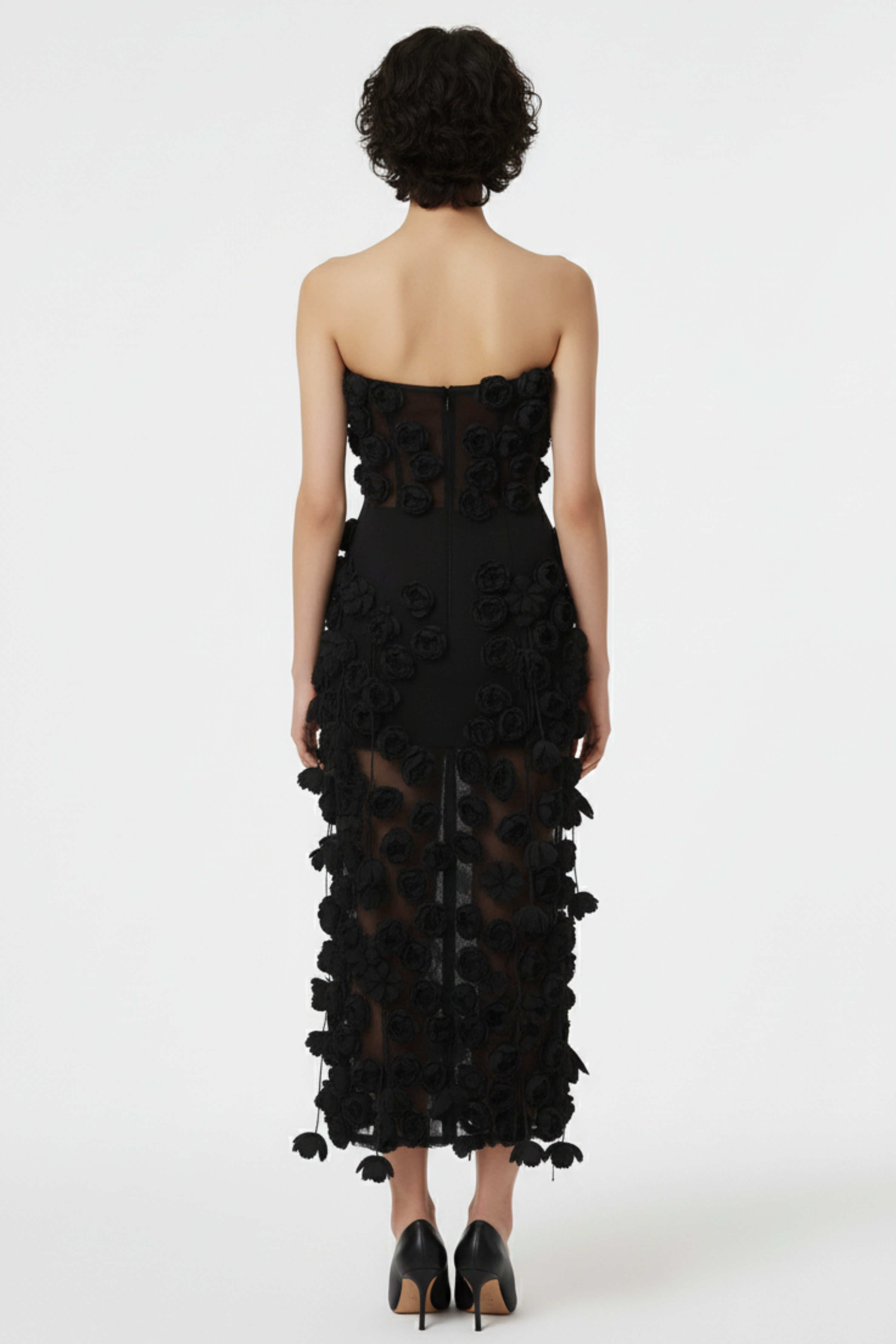 BLACK ROSE MIDI DRESS