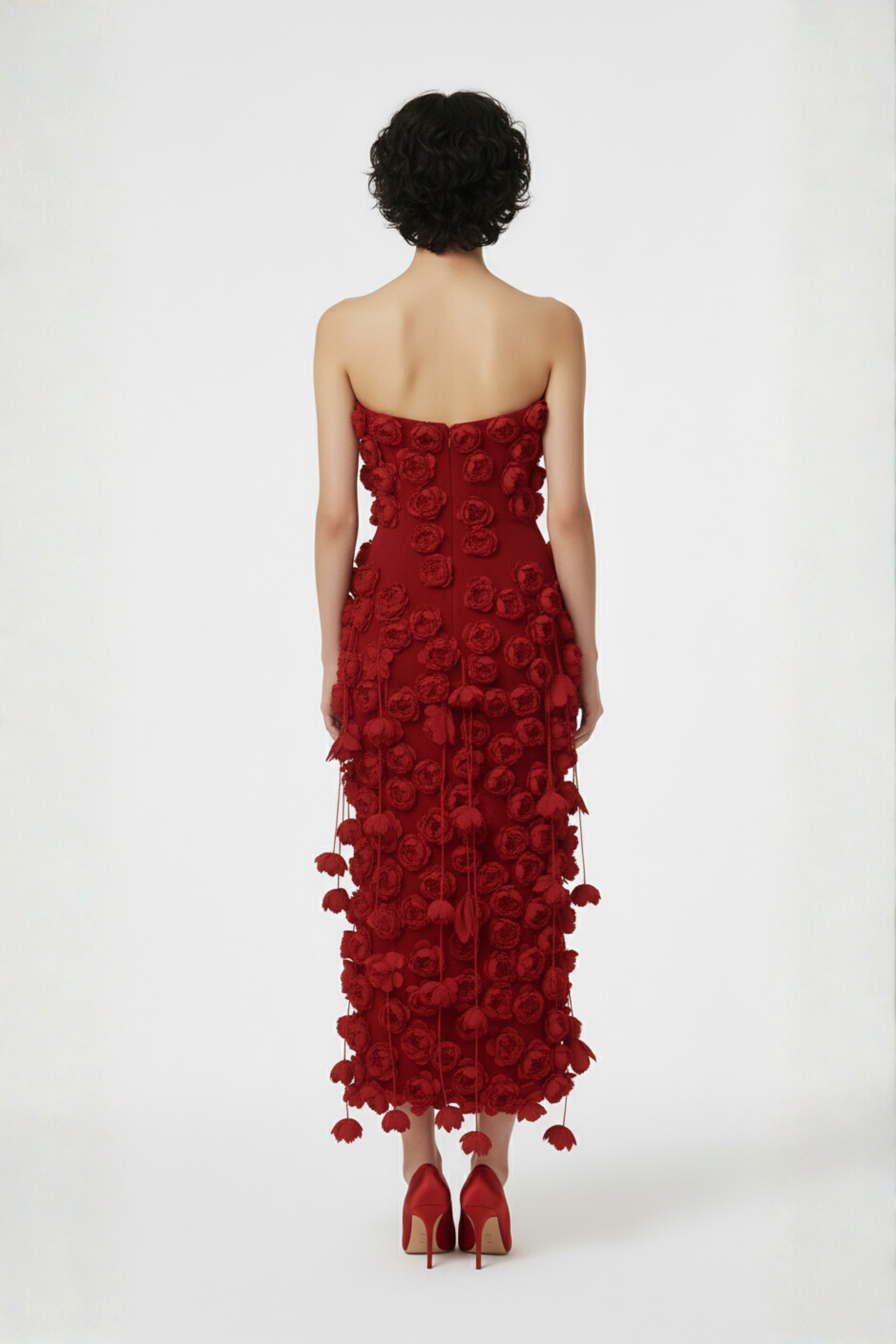 RED ROSE MIDI DRESS