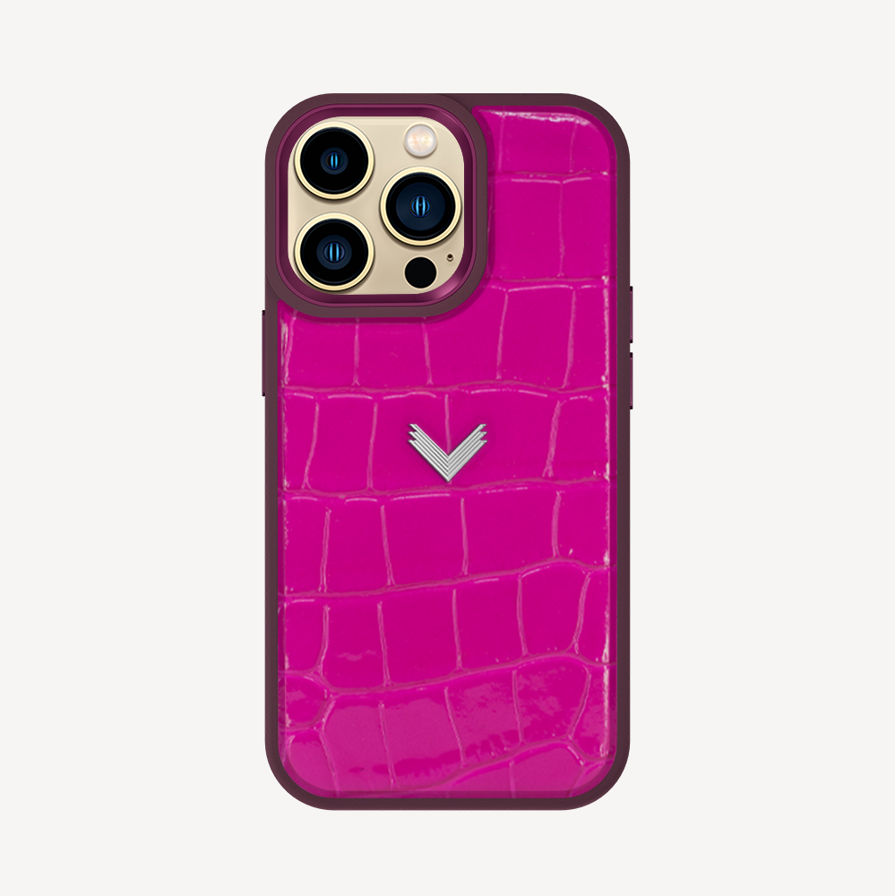 LOULOU x VELANTE Embossed Croc Leather Phone Case