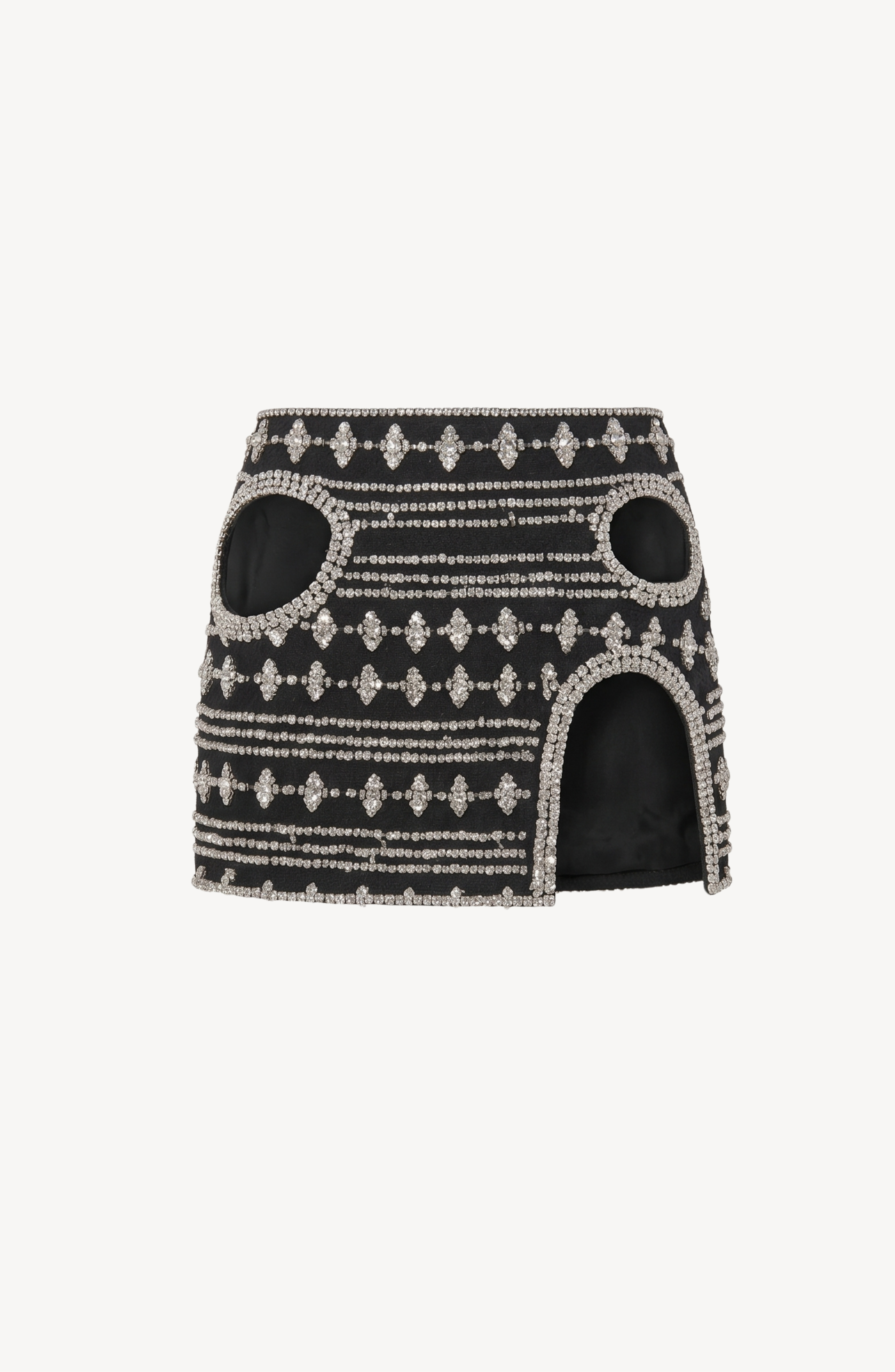 BEADED MINI SKIRT in Black — flat lay
