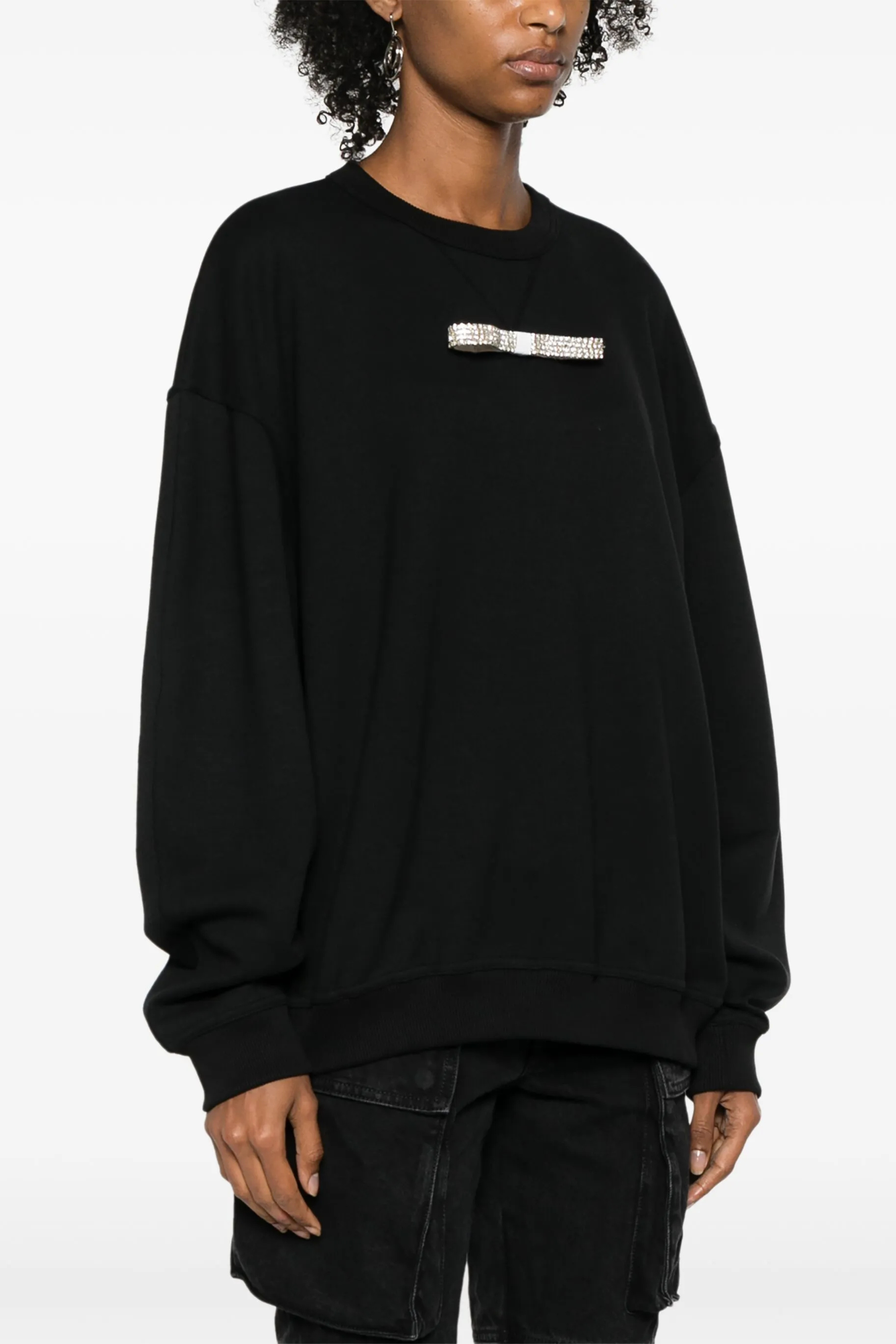BLACK COTTON SWEATSHIRT