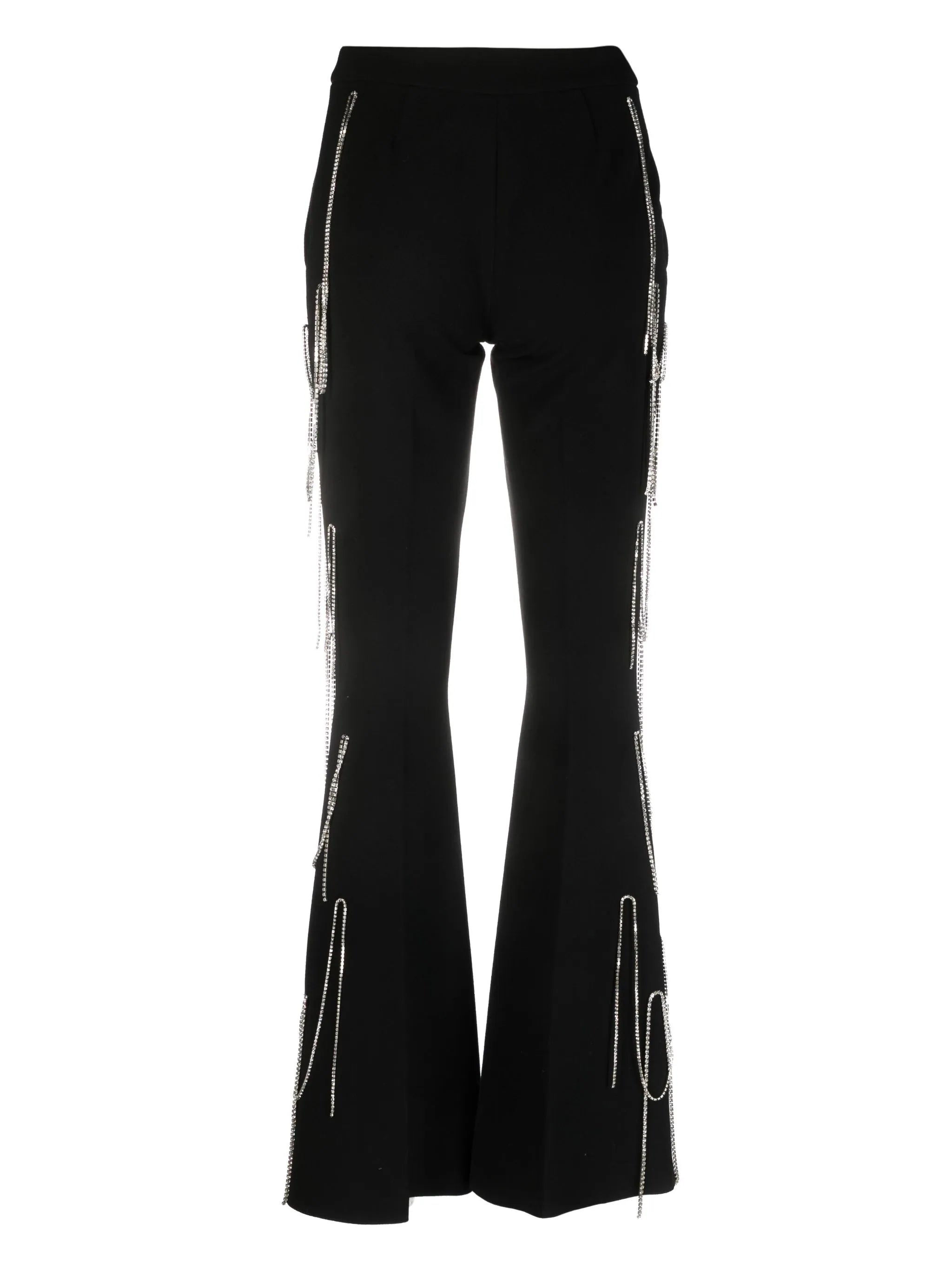 Crystal-fringe detail trousers