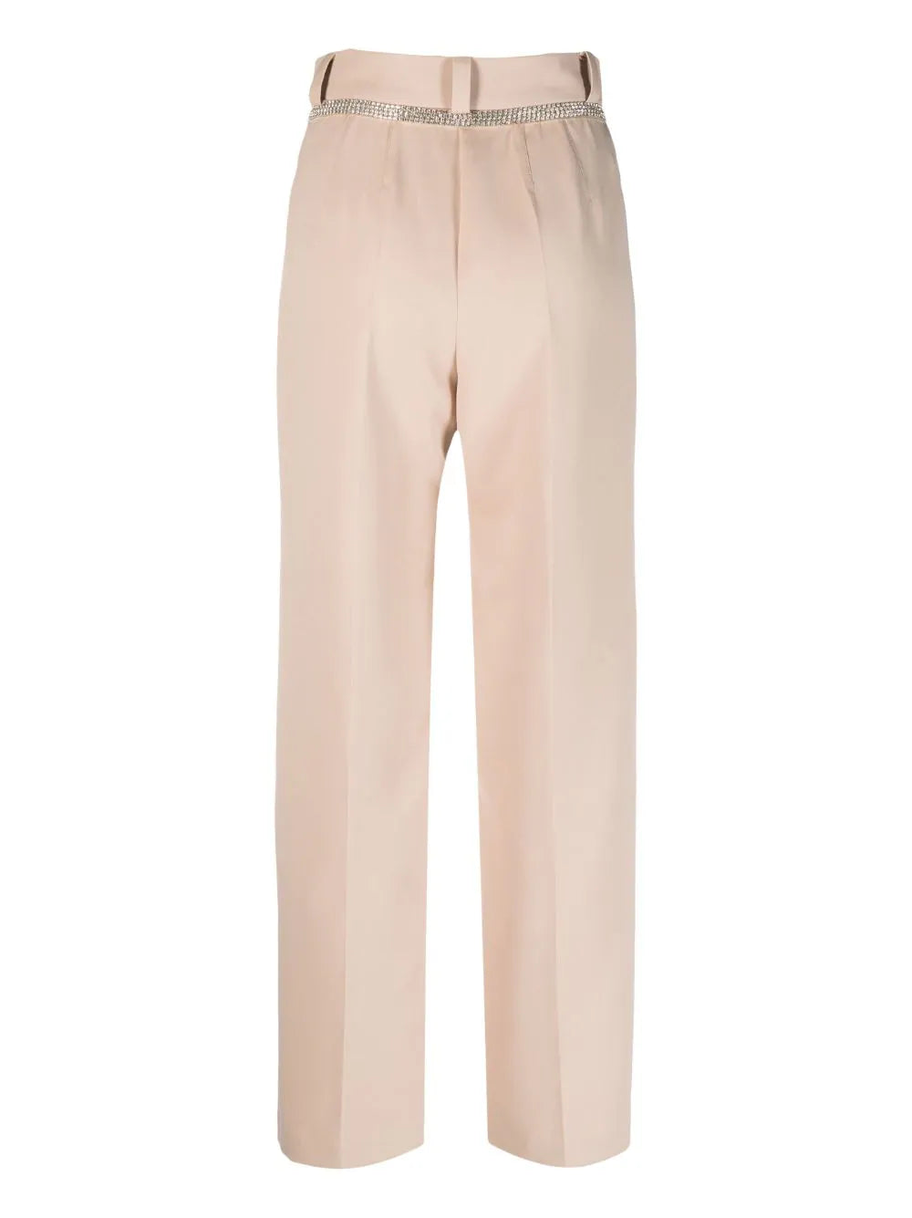 Crystal-embellished straight-leg trousers