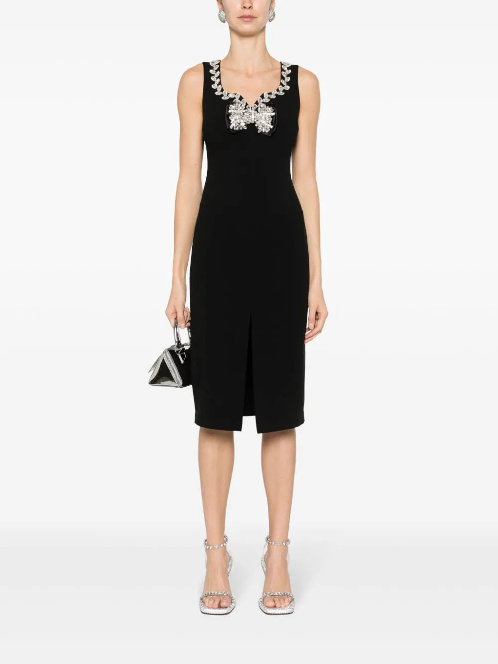 Crystal-embellished sleeveless dress