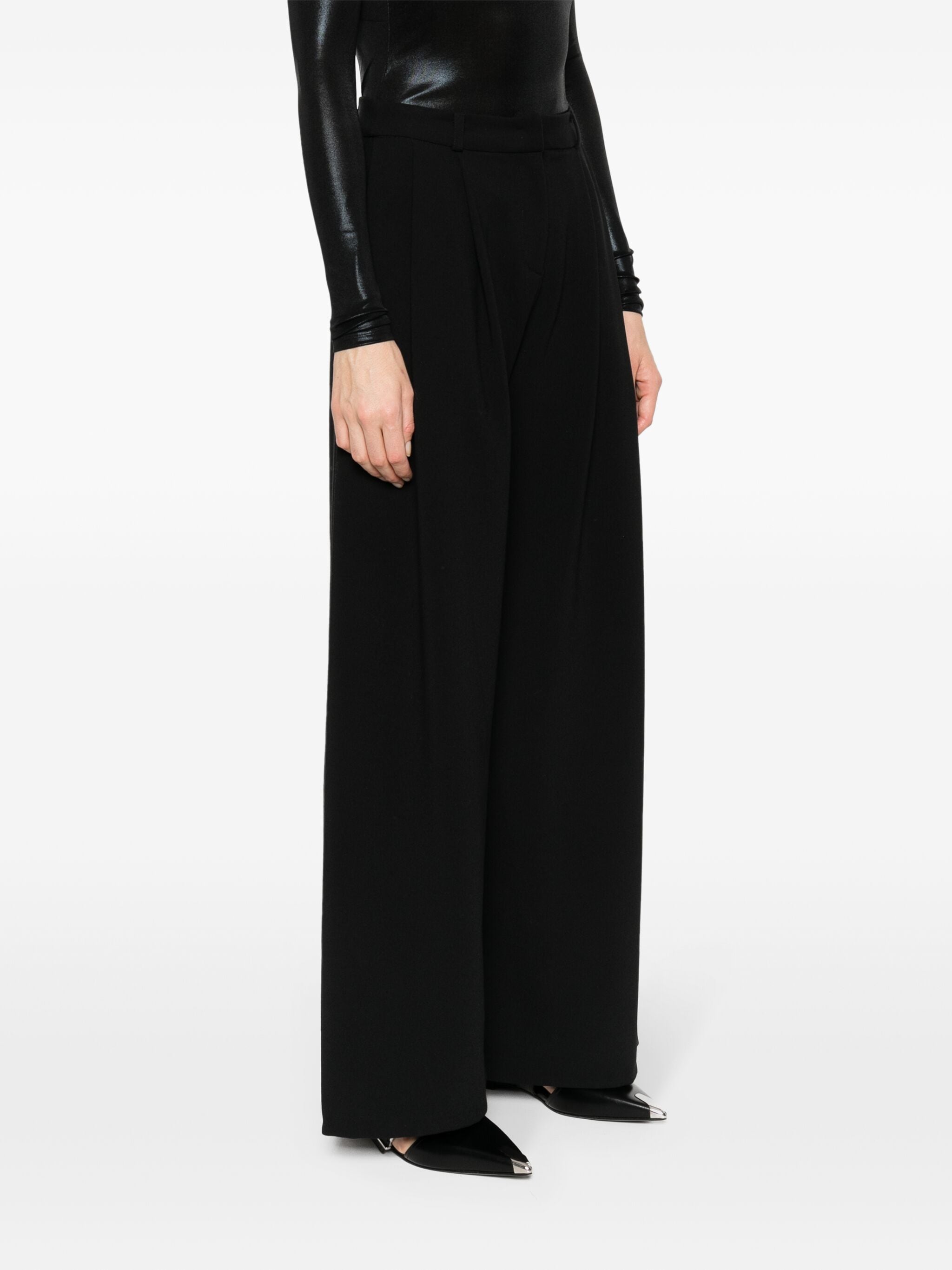 Pleat-detail palazzo pants