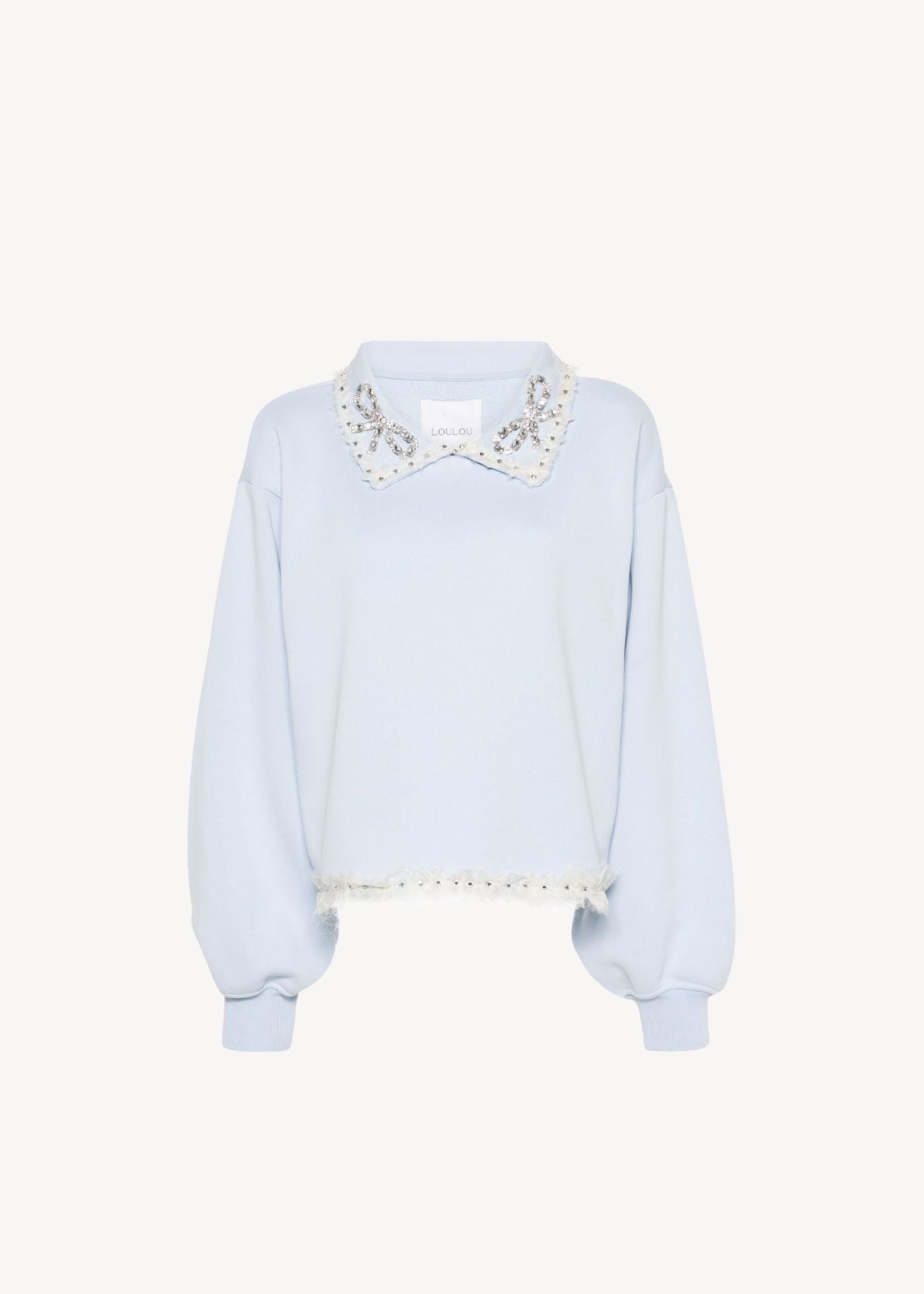 Oversized-Collar Cotton Sweatshirt