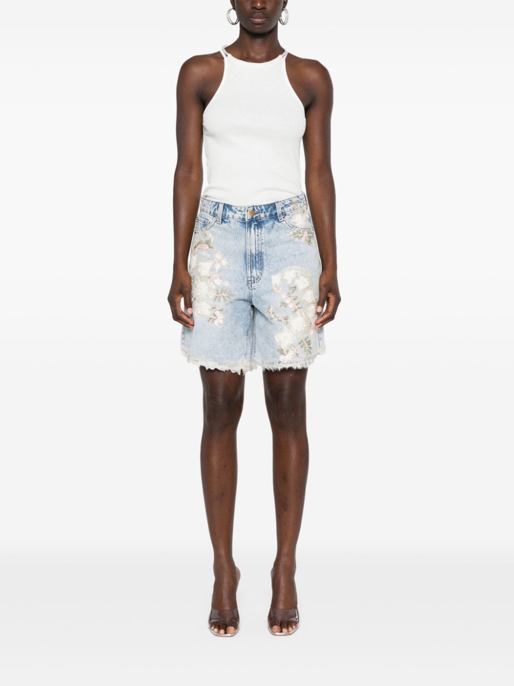 high-rise denim shorts