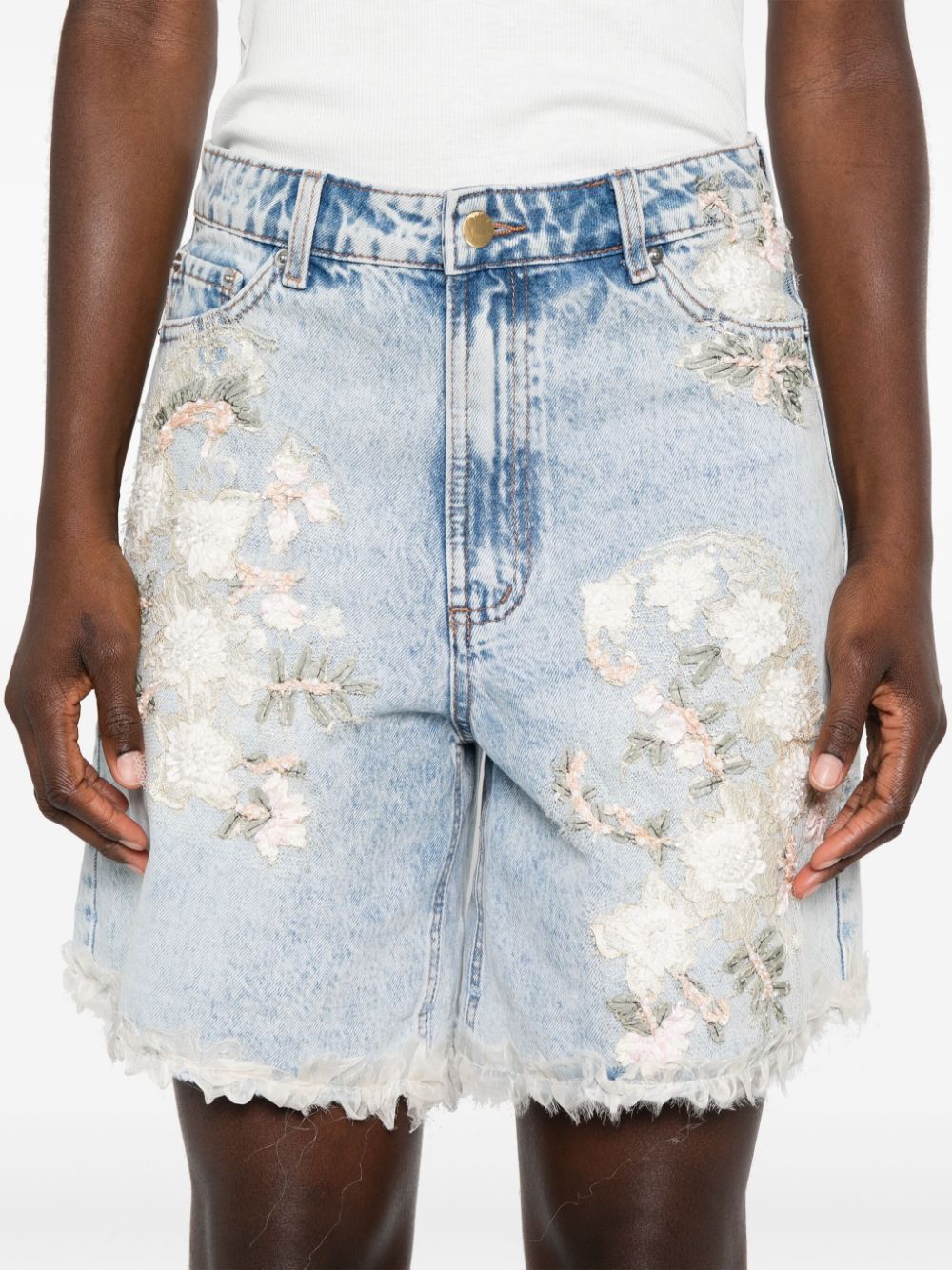 high-rise denim shorts