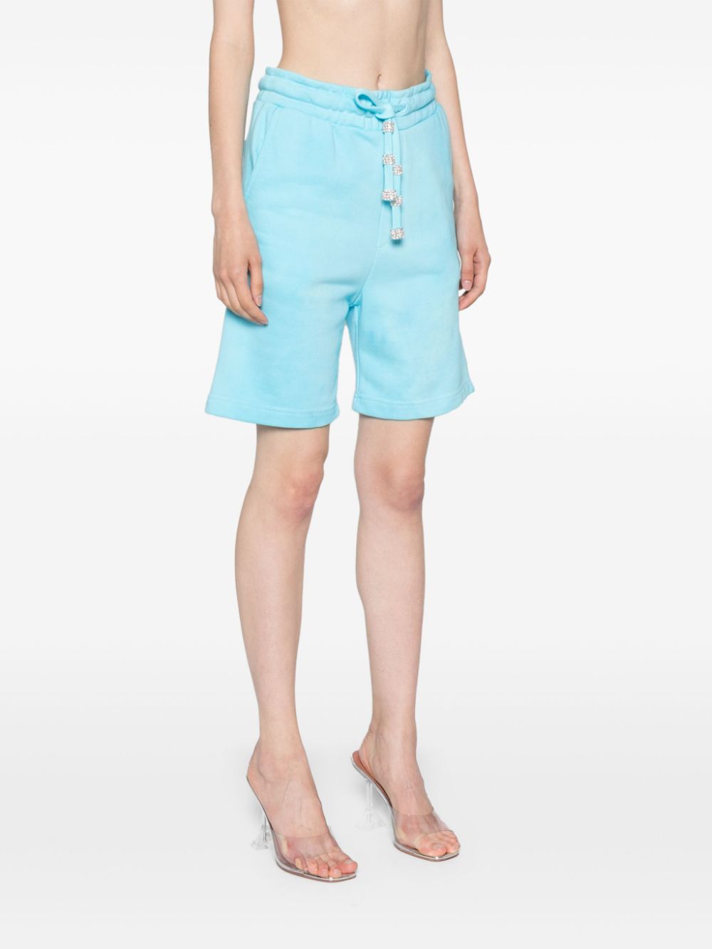 high-waist cotton track shorts