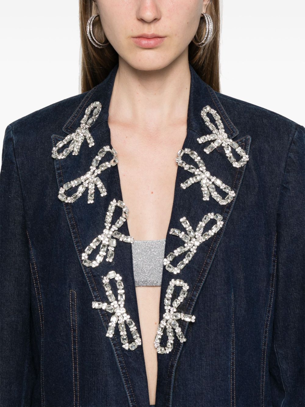 single-breasted denim blazer