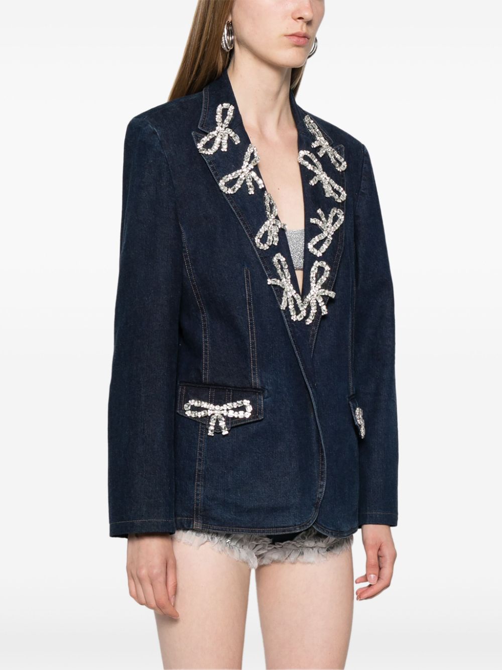 single-breasted denim blazer