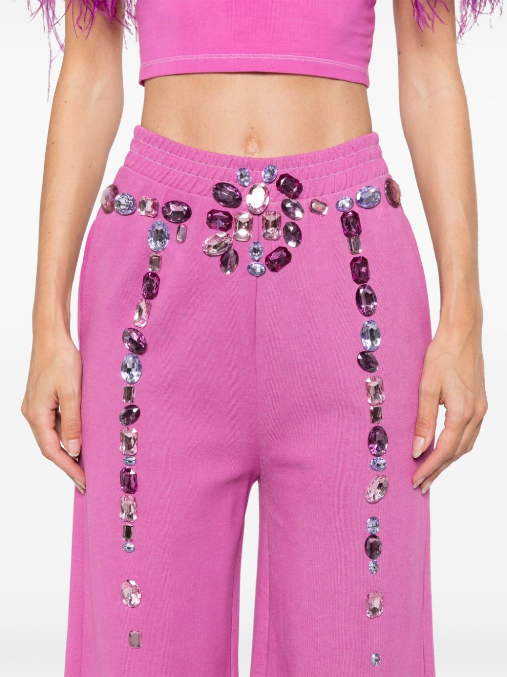 crystal-embellished track pants