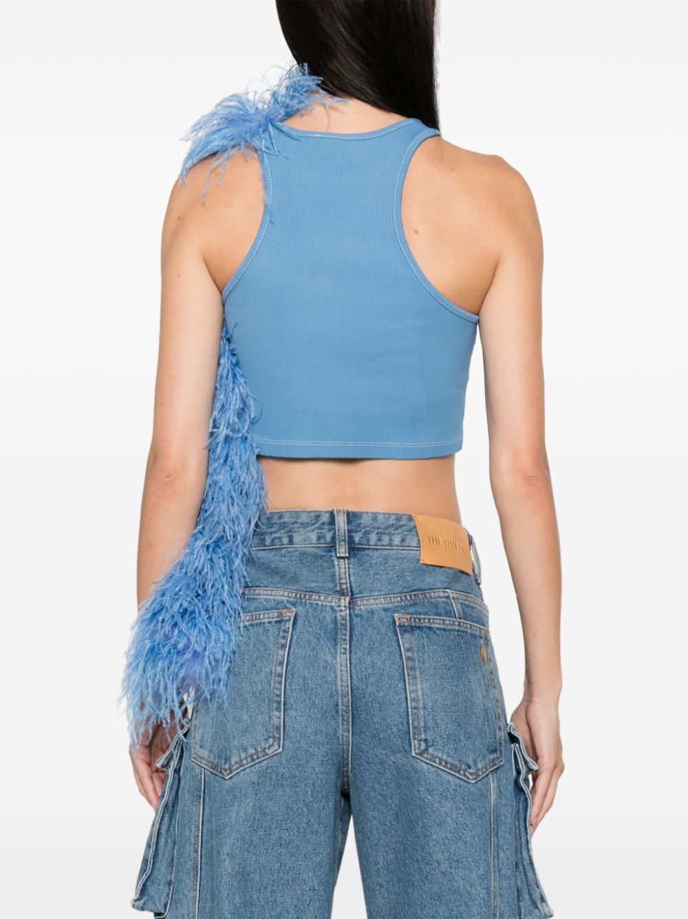 feather-detail tank top