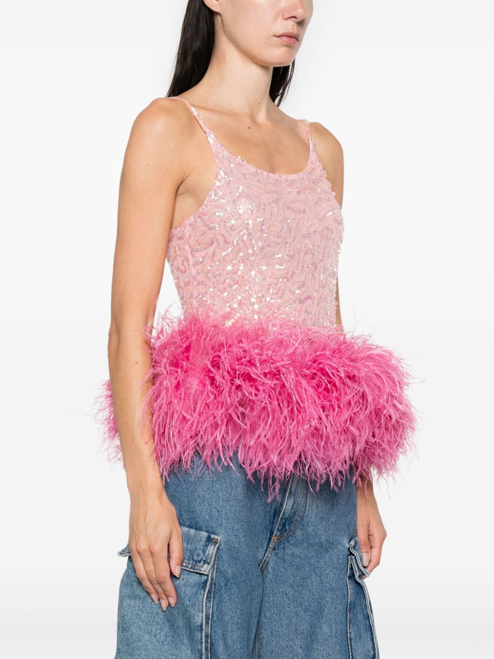 sequinned tank top