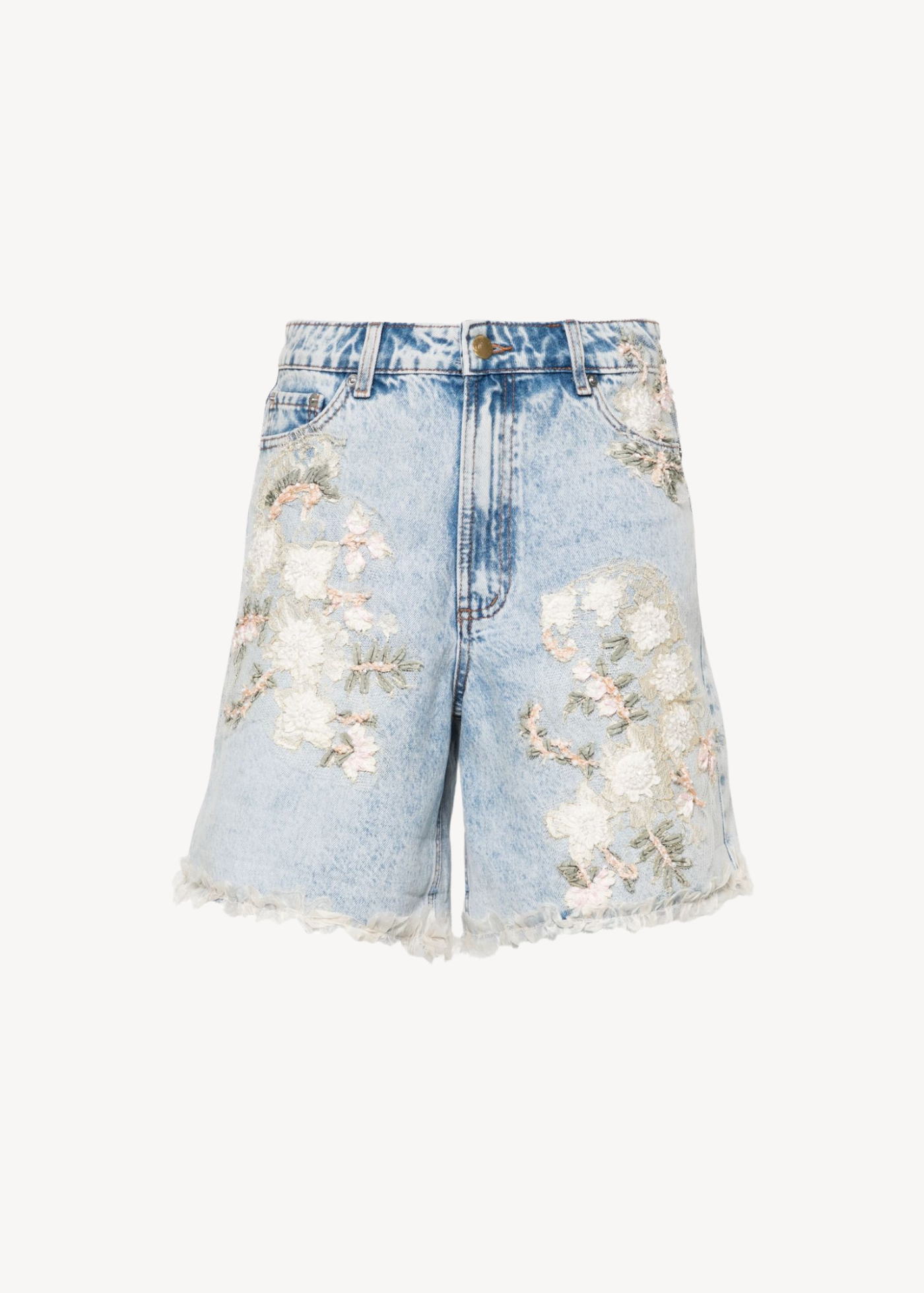 high-rise denim shorts