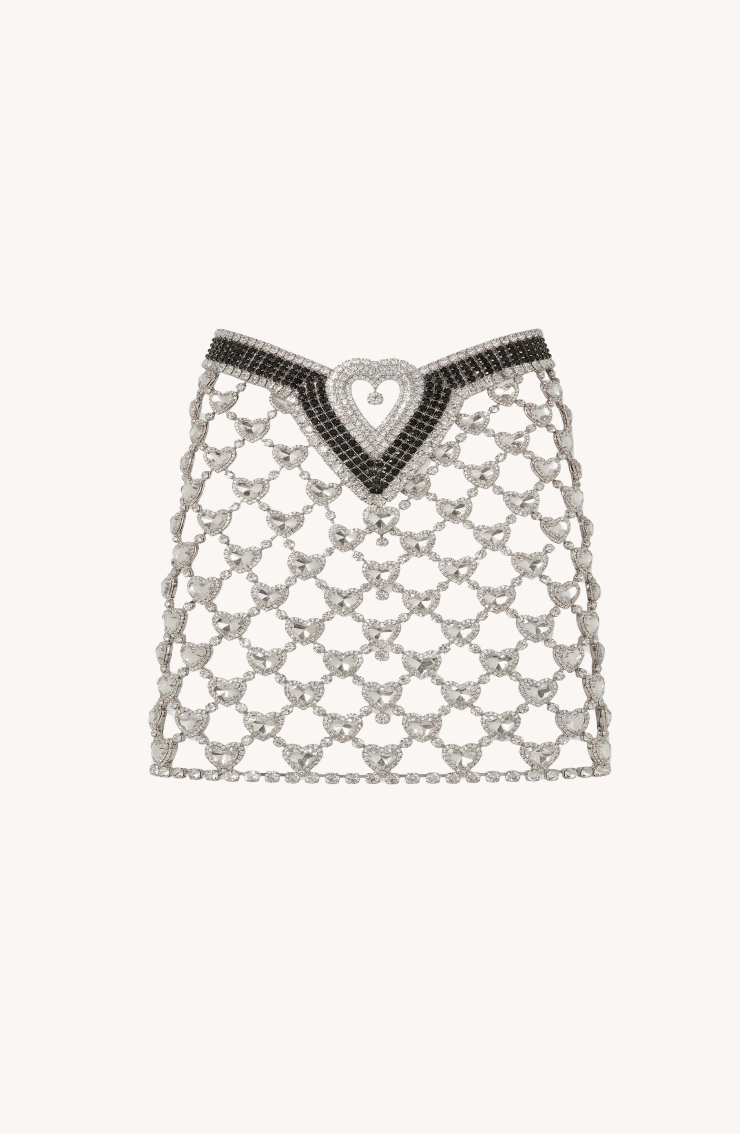 CHECK CRYSTAL MINI SKIRT in Black — flat lay
