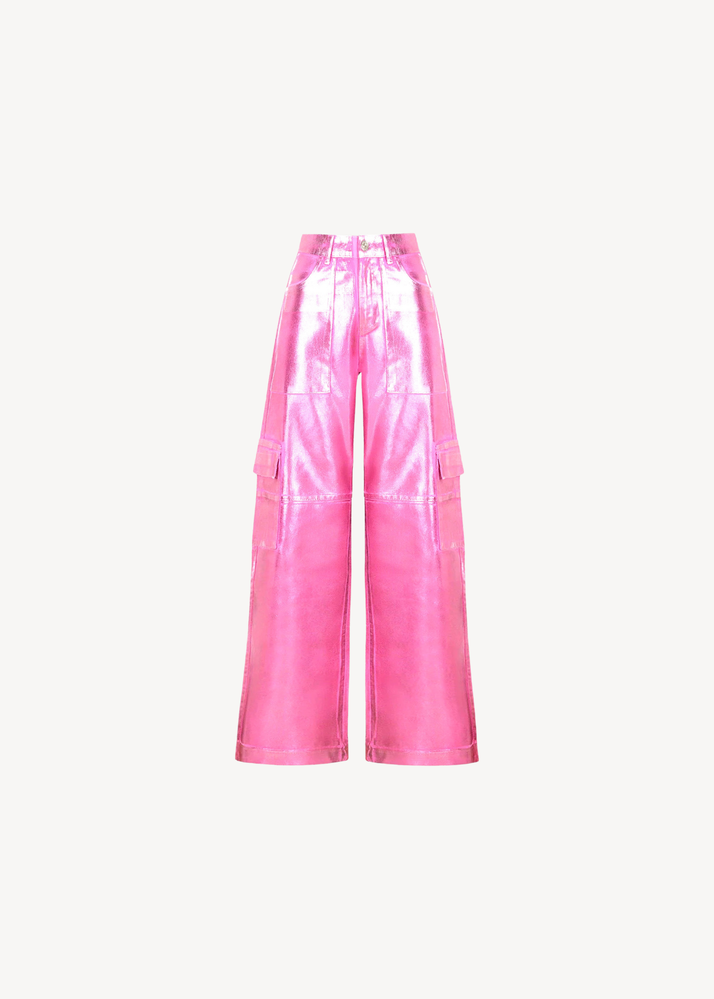 A Place in the Sun metallic cargo pants in pink