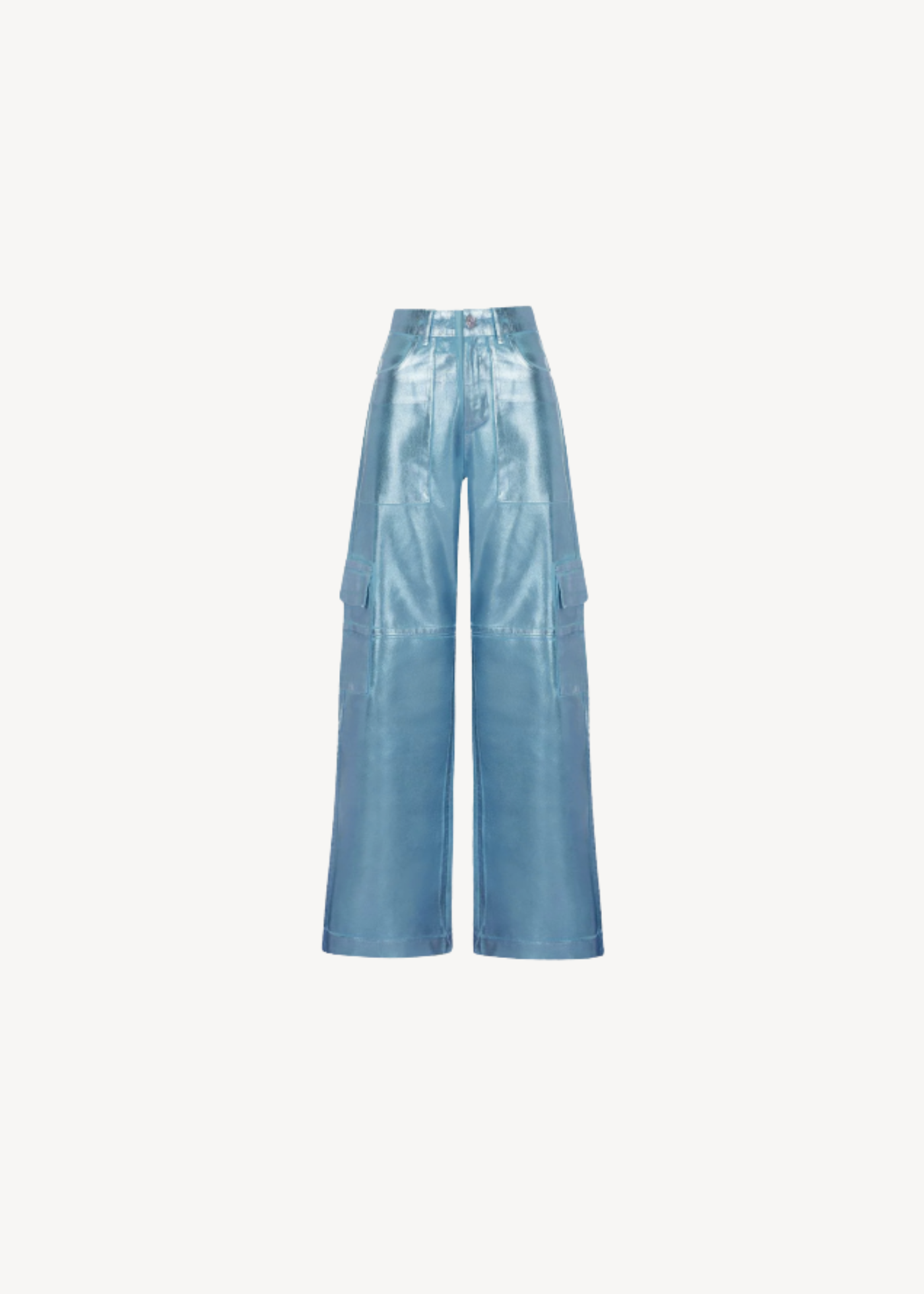 A Place in the Sun metallic cargo pants in blue