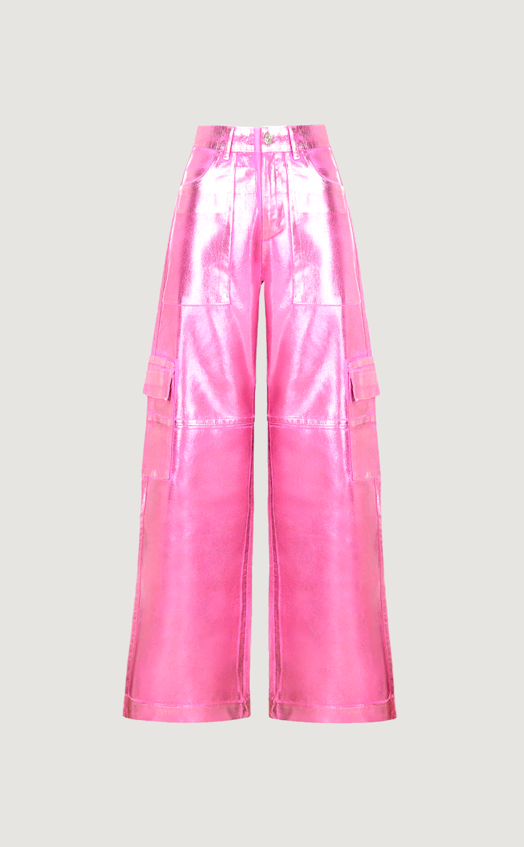 A Place in the Sun metallic cargo pants in pink