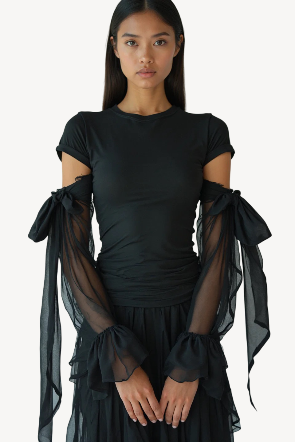 ÉCLAT TULLE CROPPED TEE