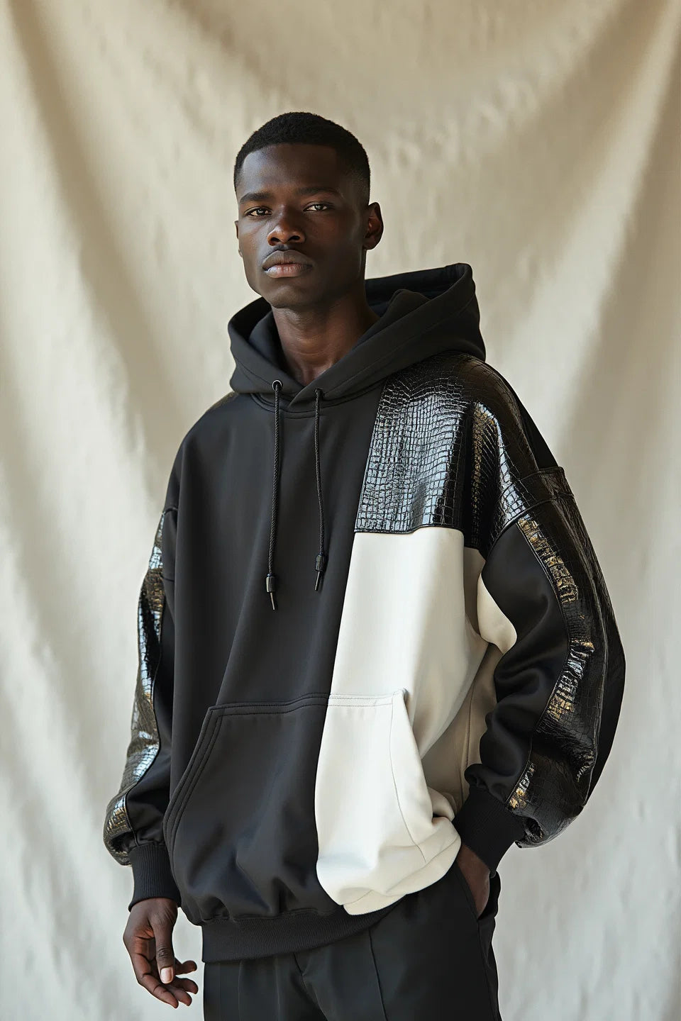 Contrast Panel Hoodie