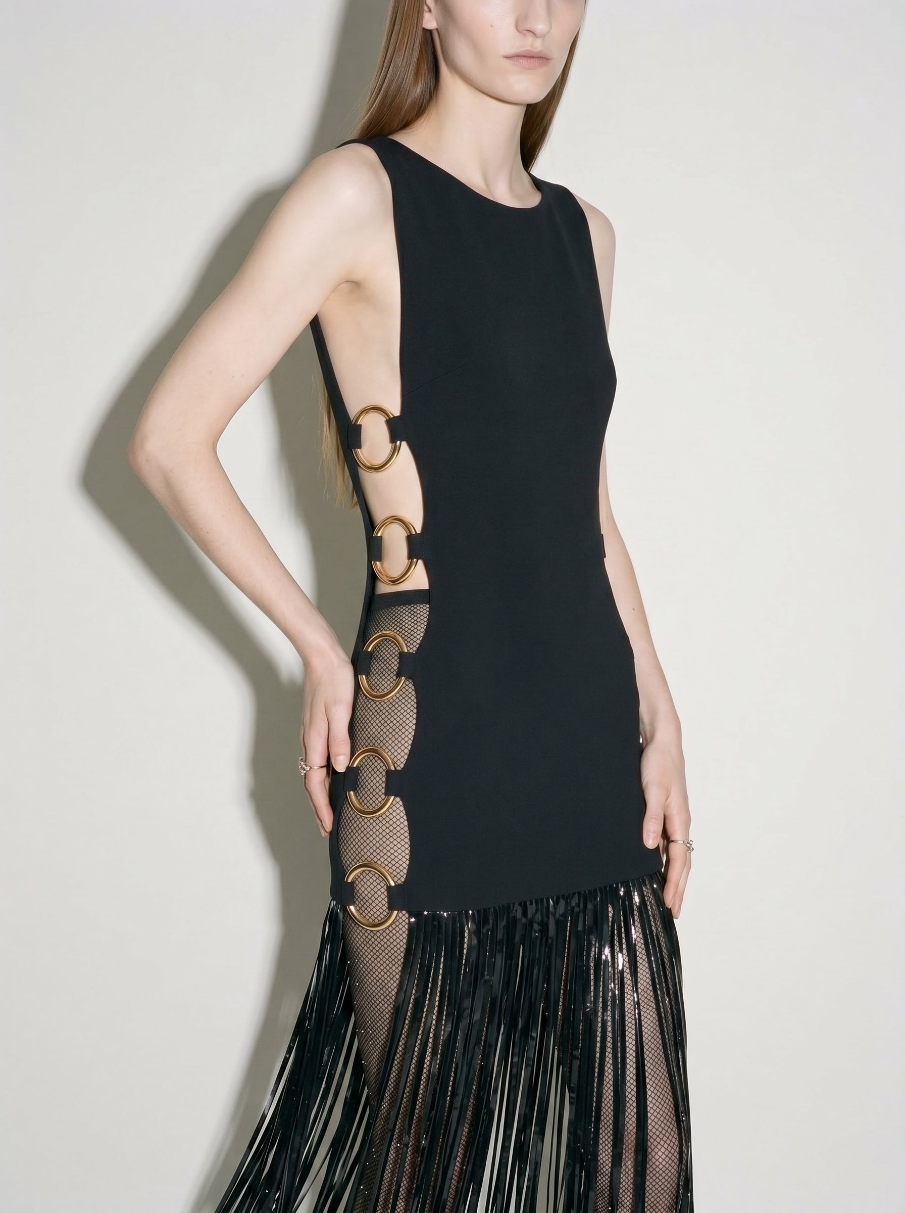 Cutout Fringe Gown