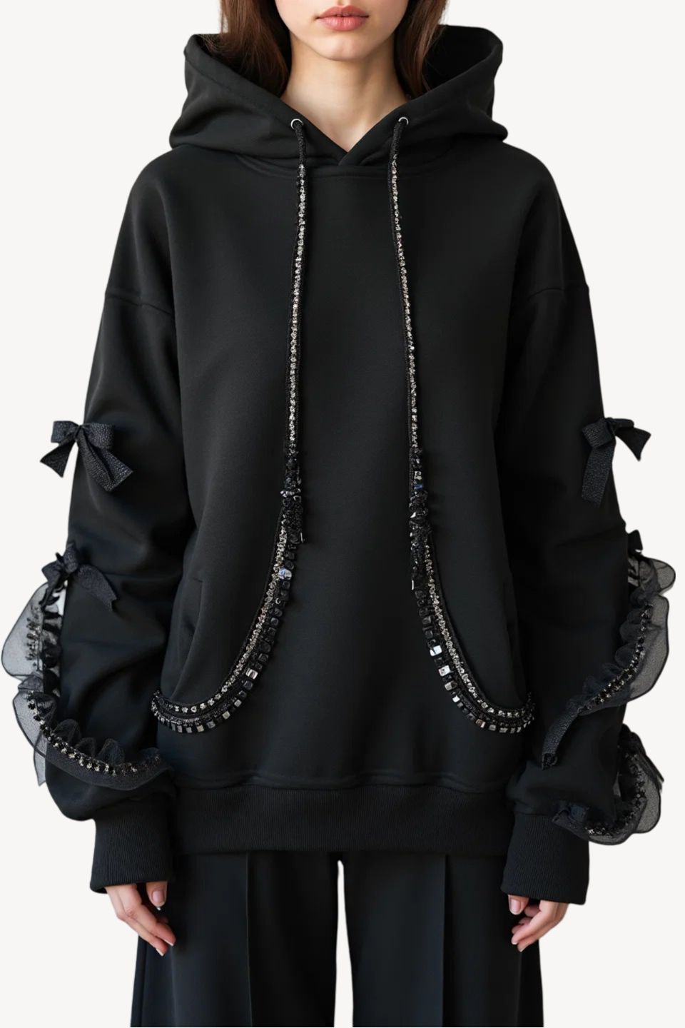 CRYSTAL-BOW HOODIE