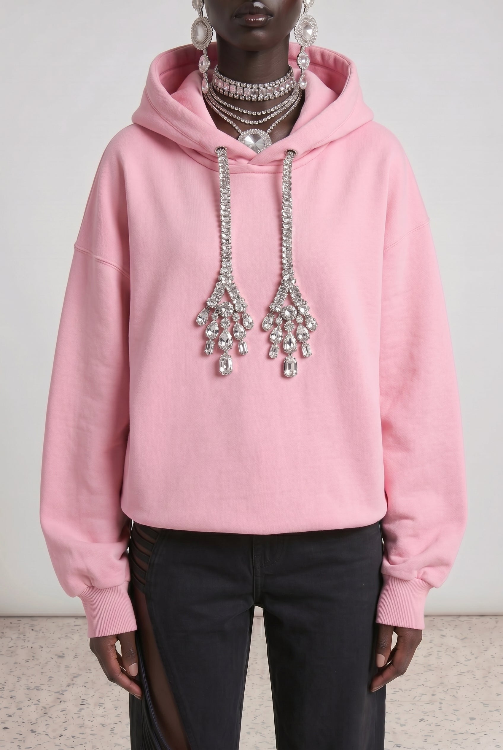 LOULOU Crystal Drawstring Hoodie - photo 2