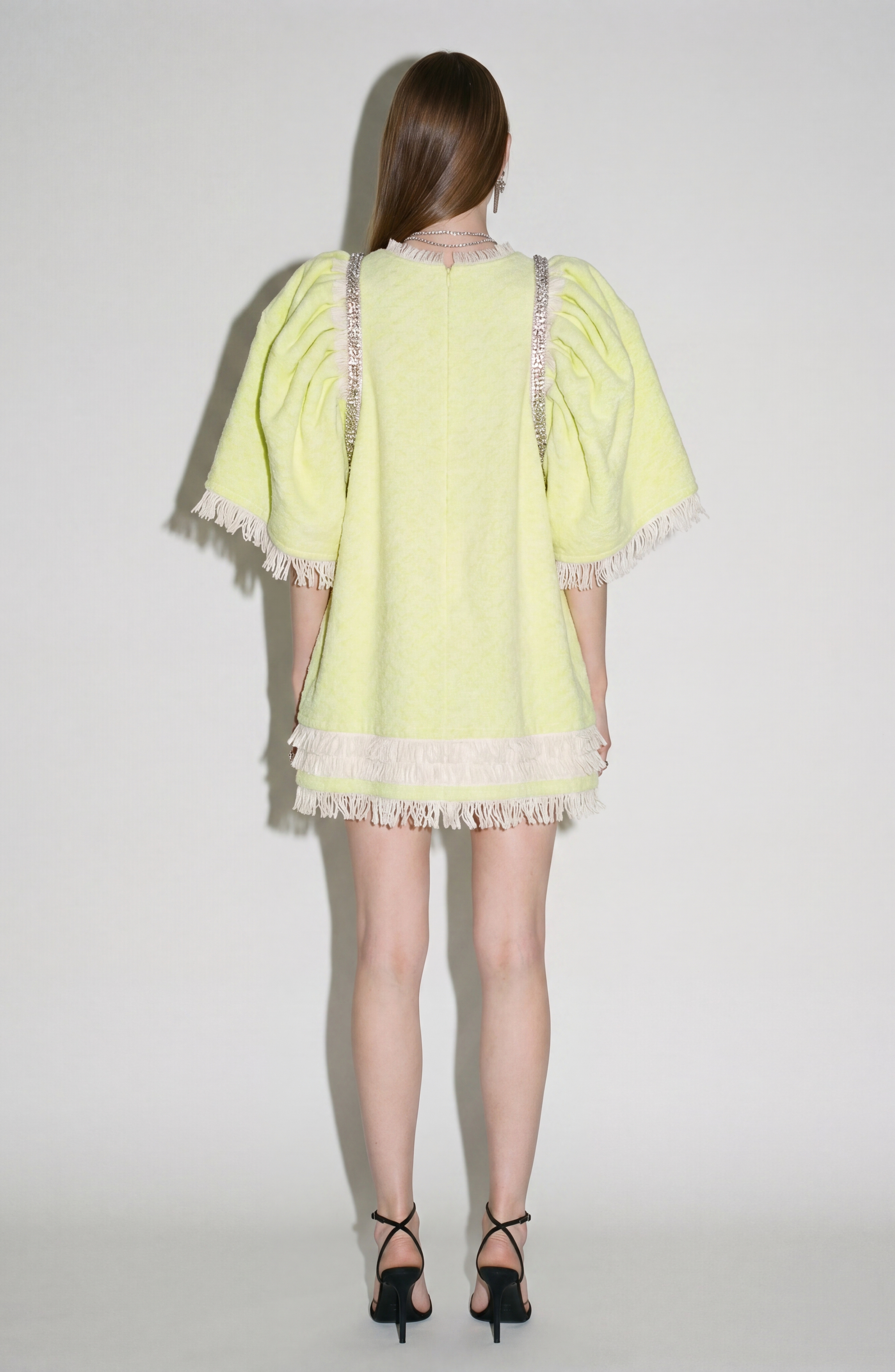 CRYSTAL SHOULDER MINI DRESS