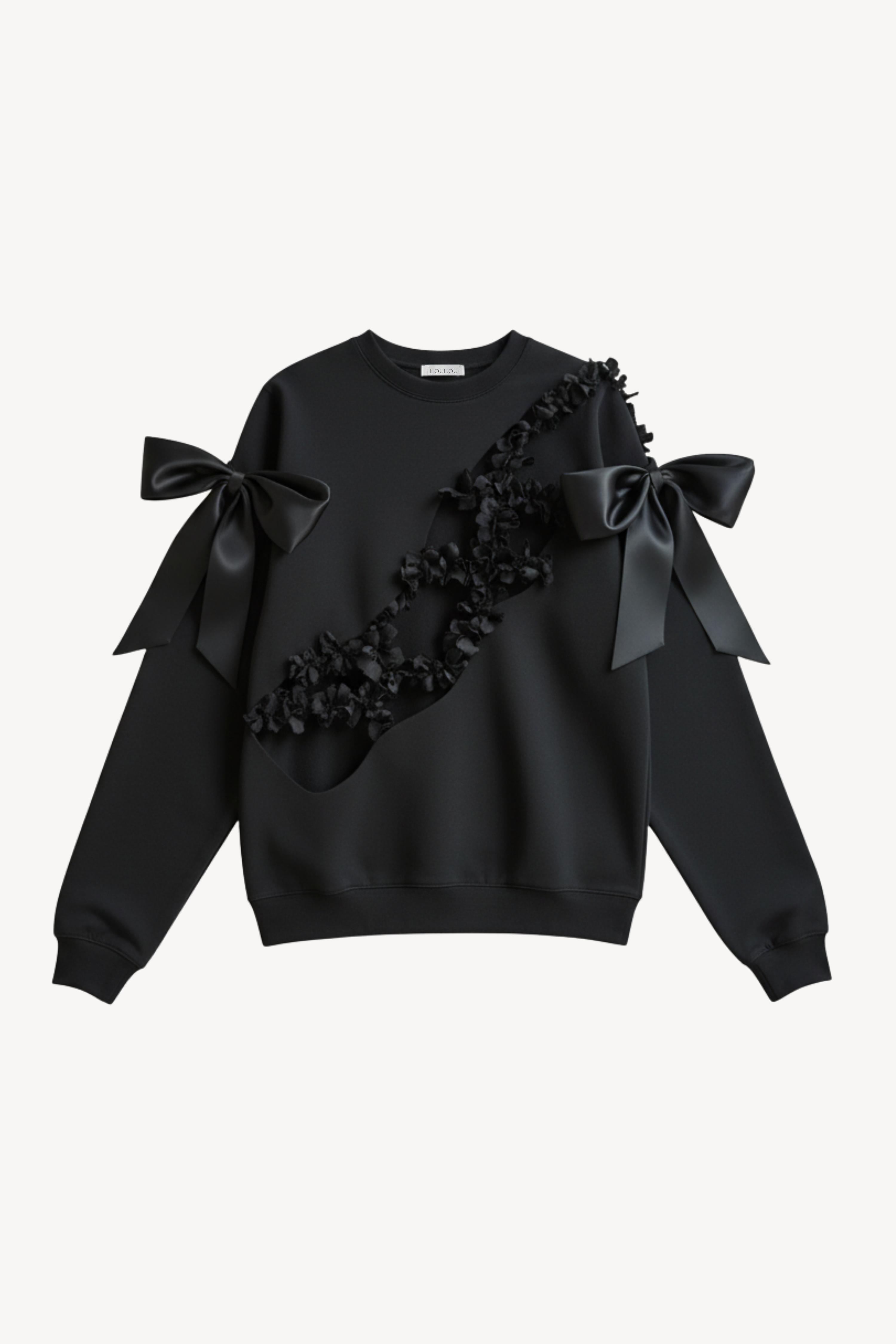 CUT-OUT BOW SWEATSHIRT