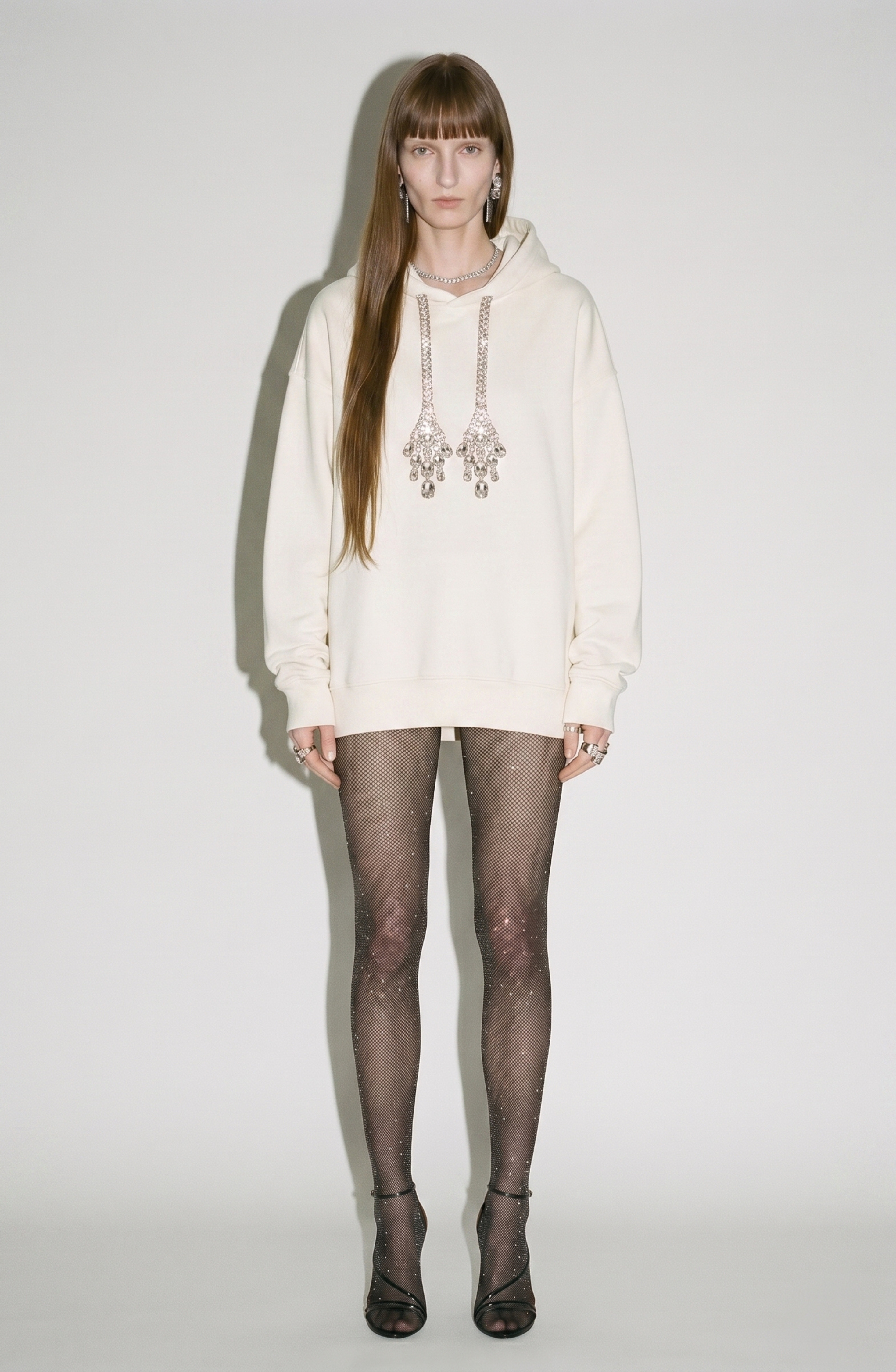 Crystal Drawstring Hoodie | LOULOU.