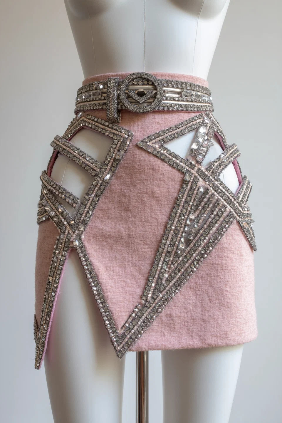 CRYSTAL-STRUCTURED BOUCLÉ MINI SKIRT