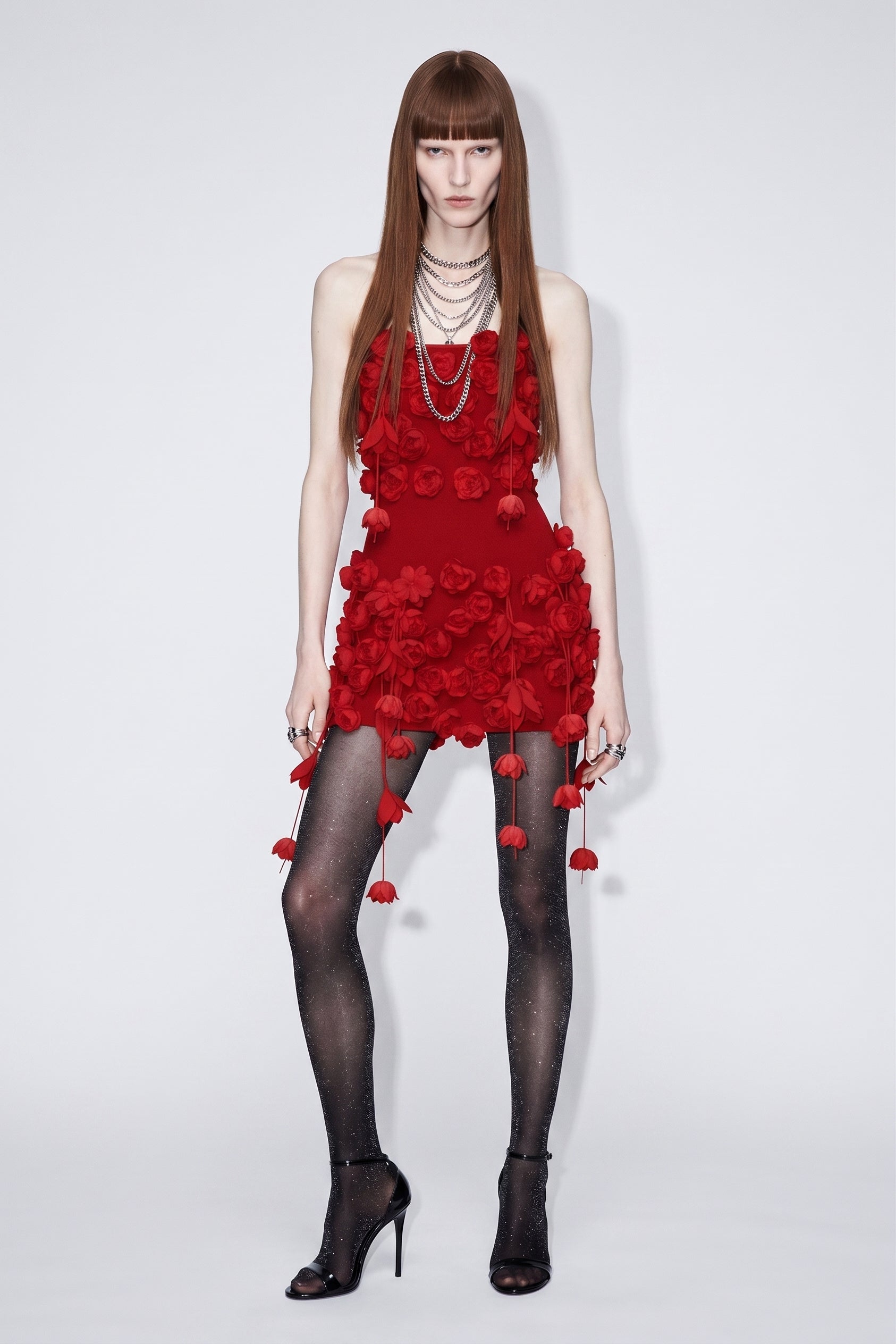 LOULOU Red Rose Mini Dress - photo 2