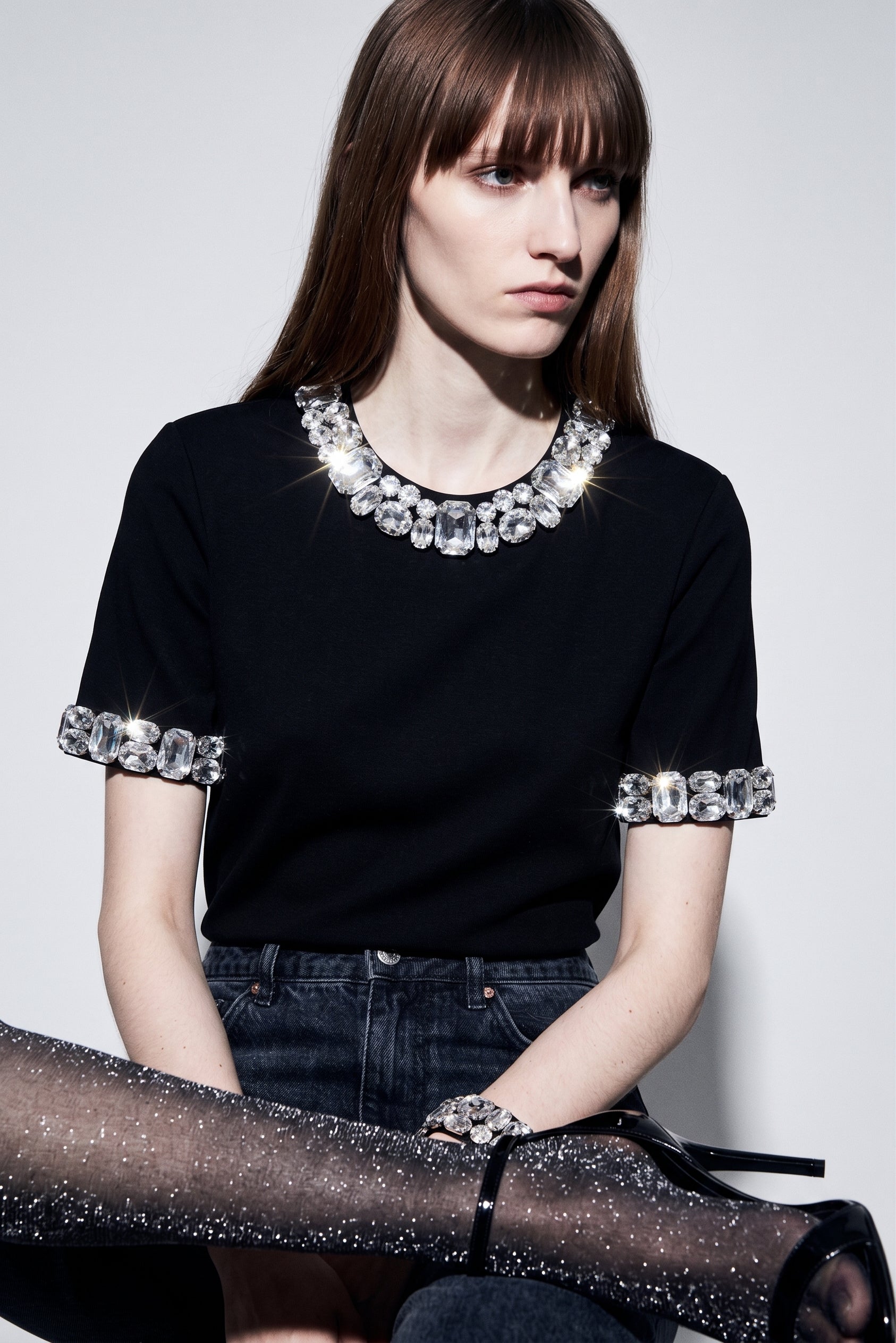 LOULOU Crystal-Collar T-shirt - photo 4