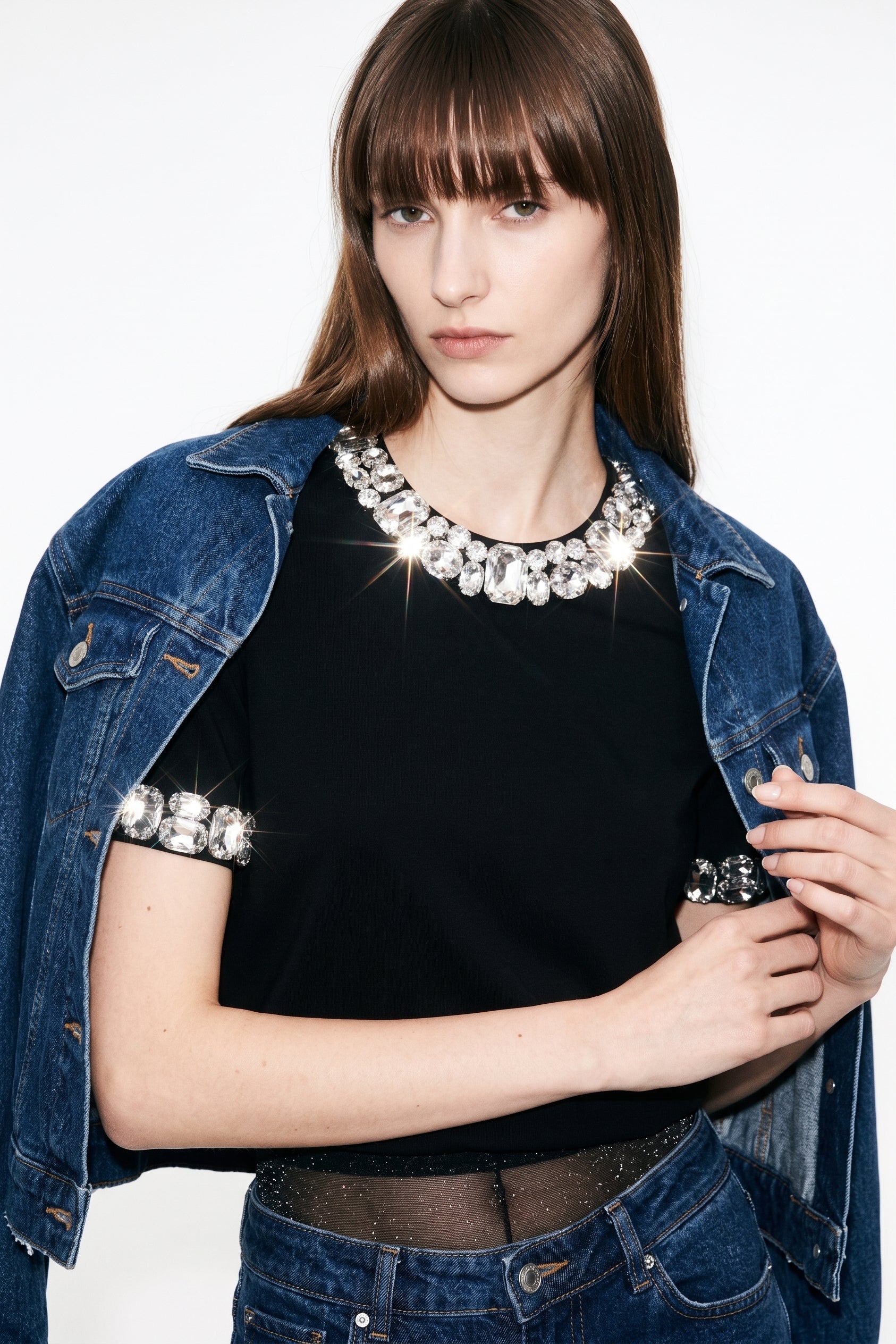 LOULOU Crystal-Collar T-shirt - photo 2