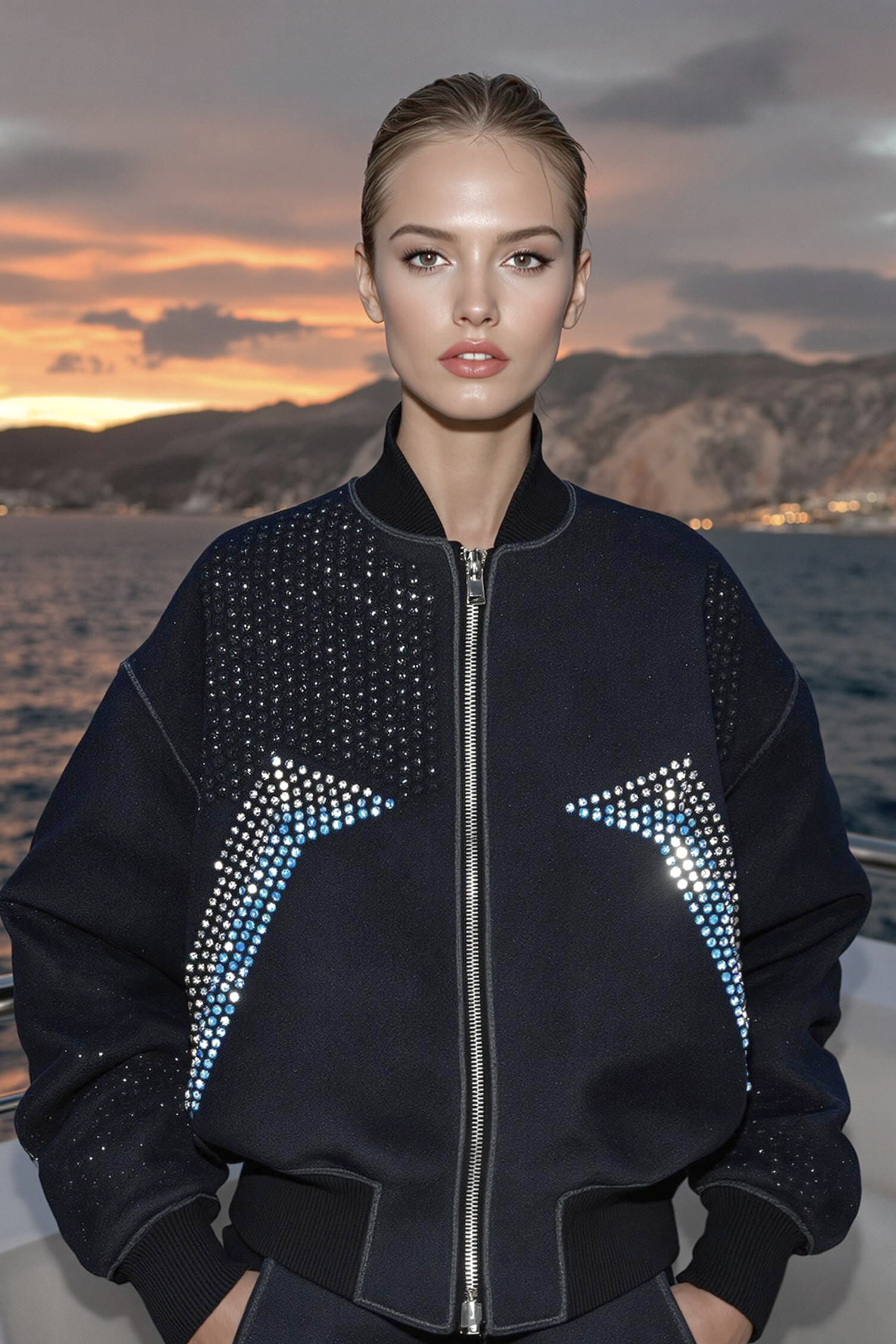 STRUCTURED DENIM BOMBER