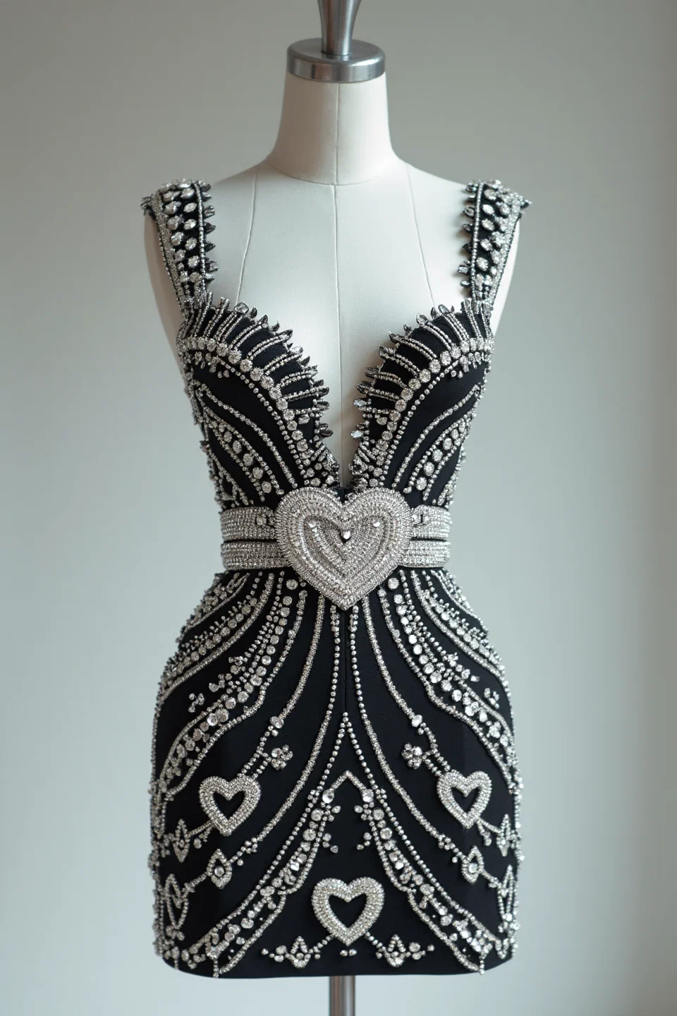 HEART OF LOUOVE CRYSTAL MINI DRESS