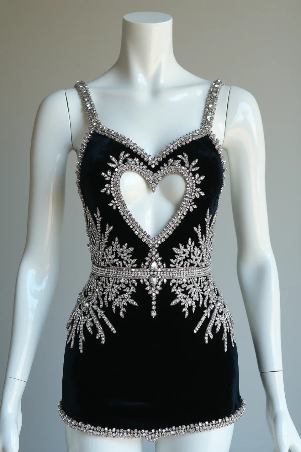 HEART OF MIDNIGHT VELVET MINI DRESS