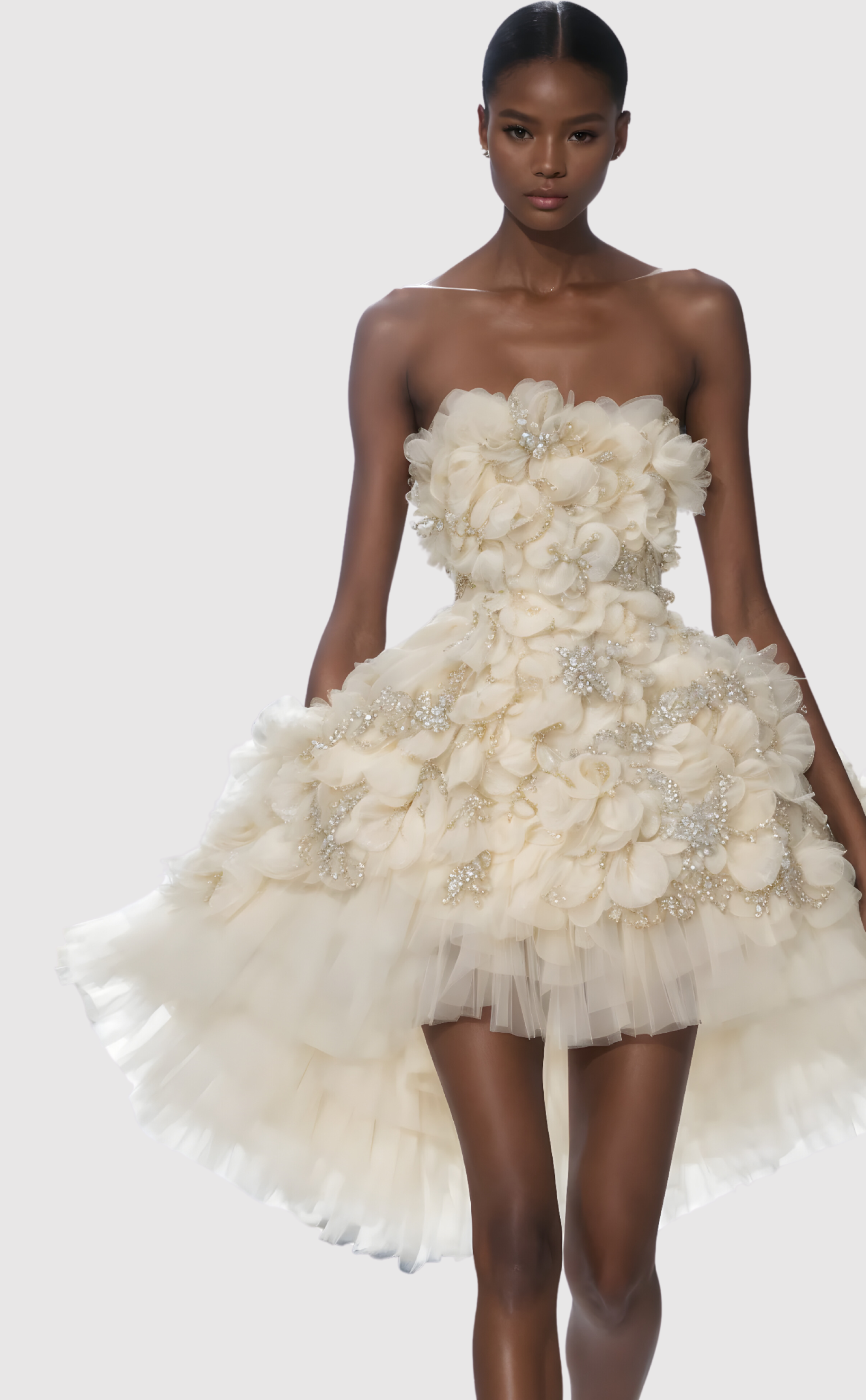 Bridal layered minidress